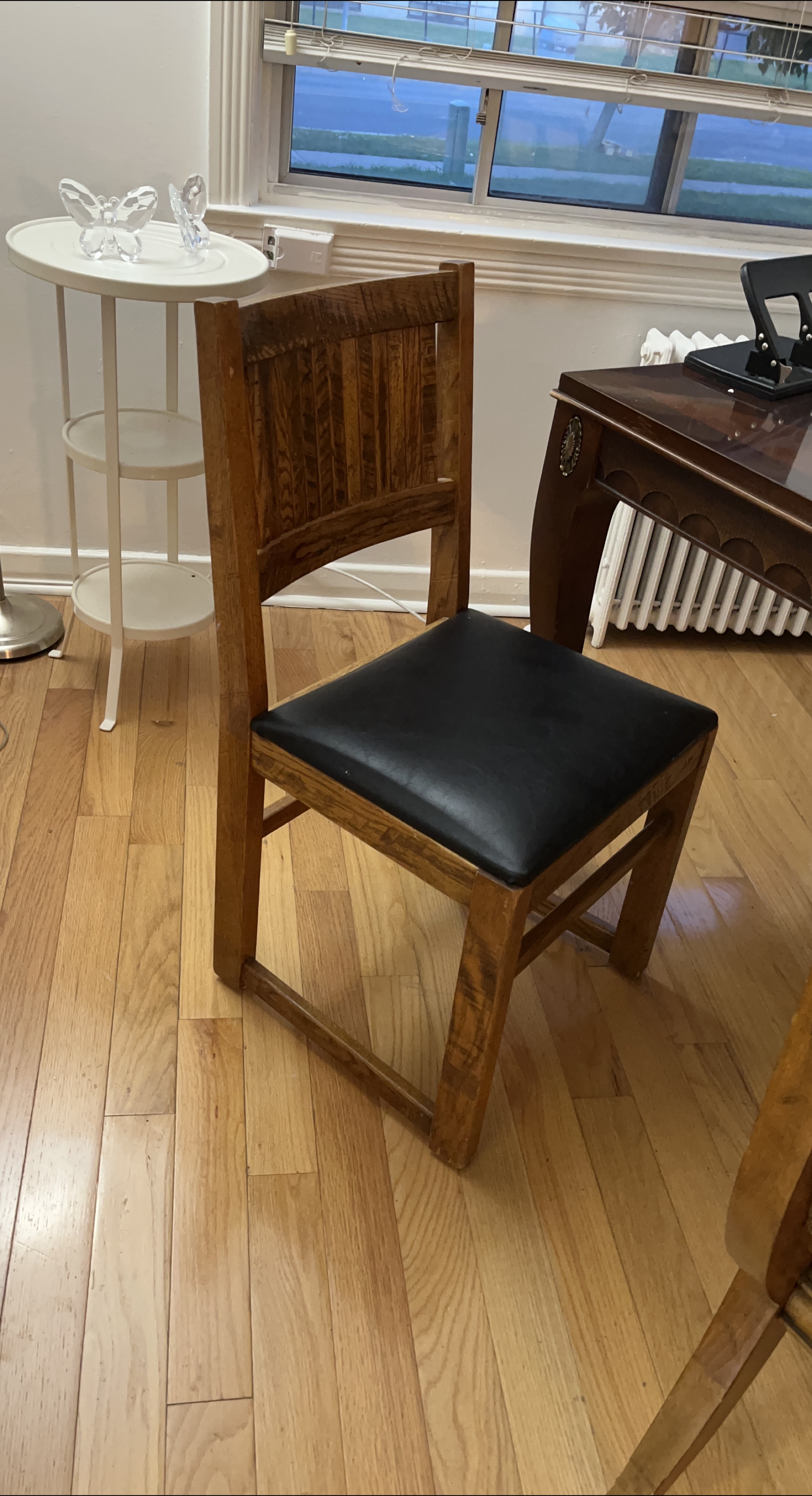 Wooden Chair with Black Seat thumbnail