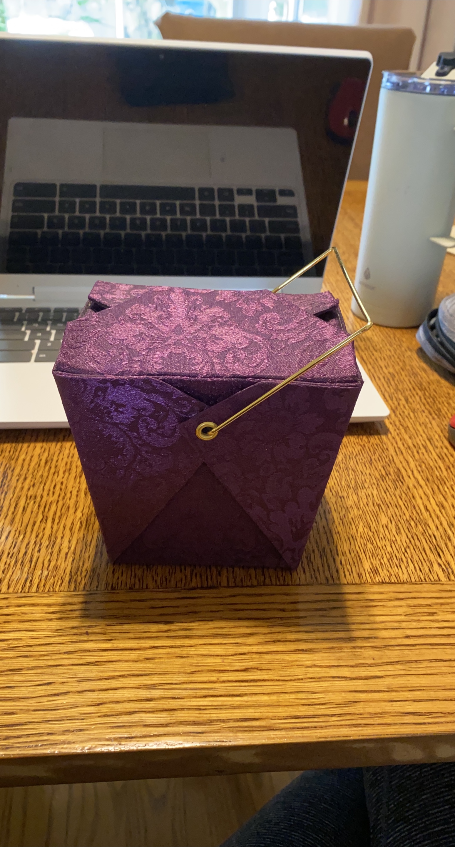 Purple Fabric Box With Handle 💚 thrifty 🥕 thumbnail