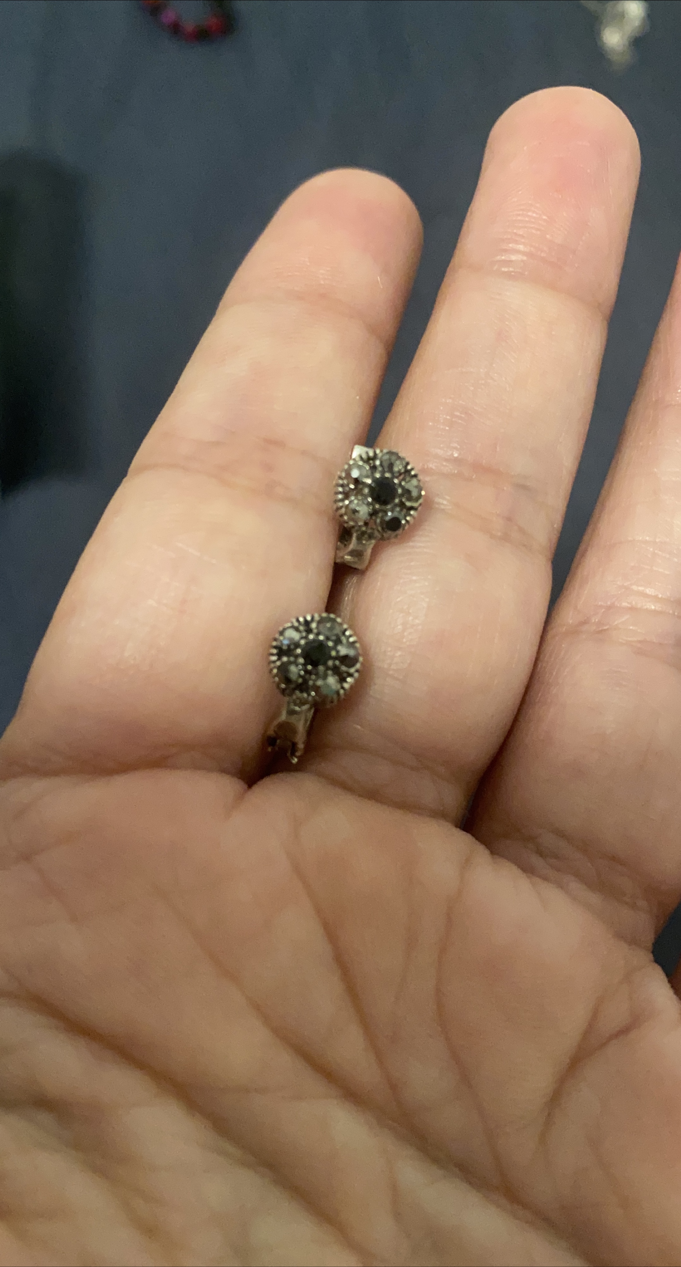 Delicate Gemstone sterling silver Stud Earrings