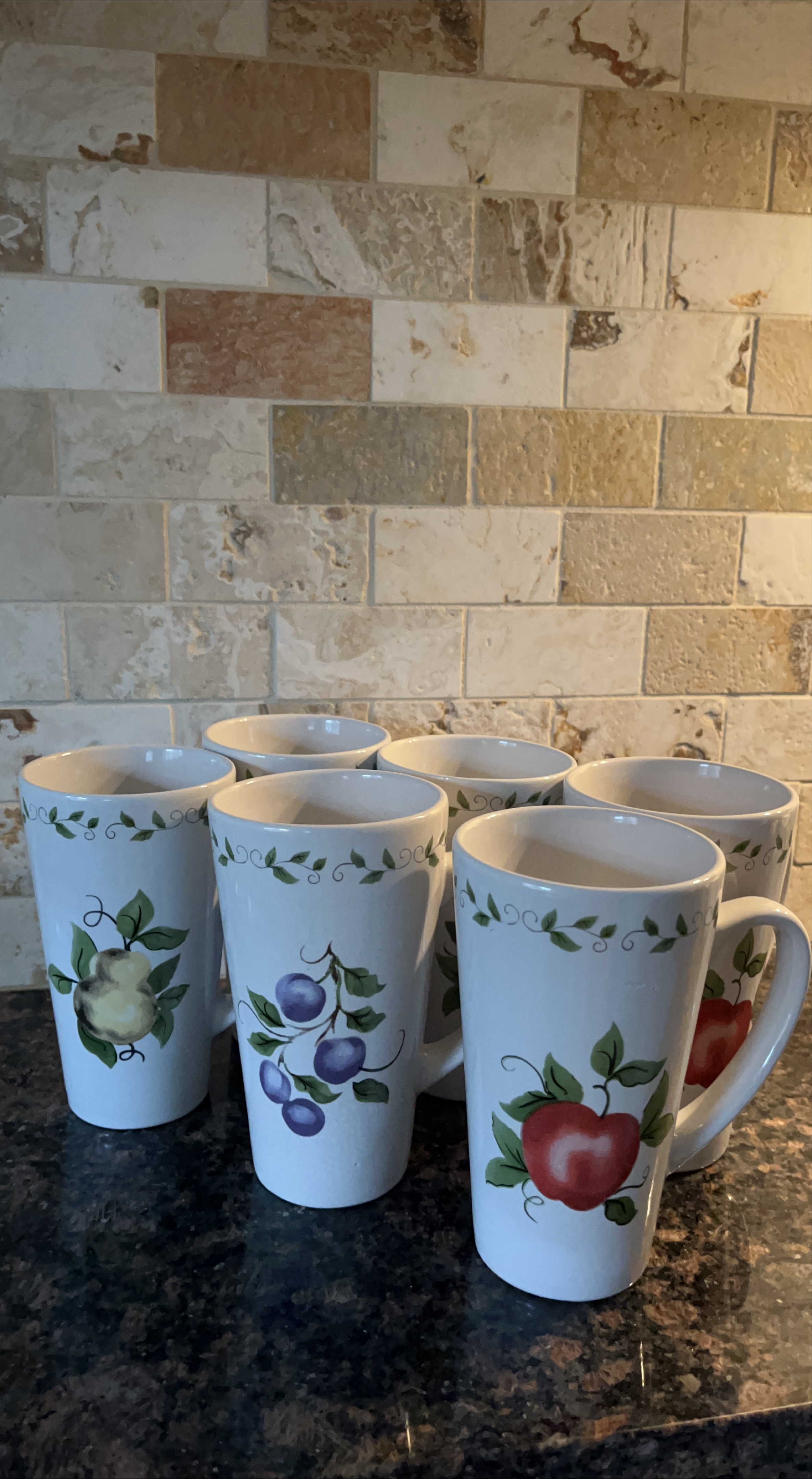 Set of 6 Fruit Motif Mugs thumbnail
