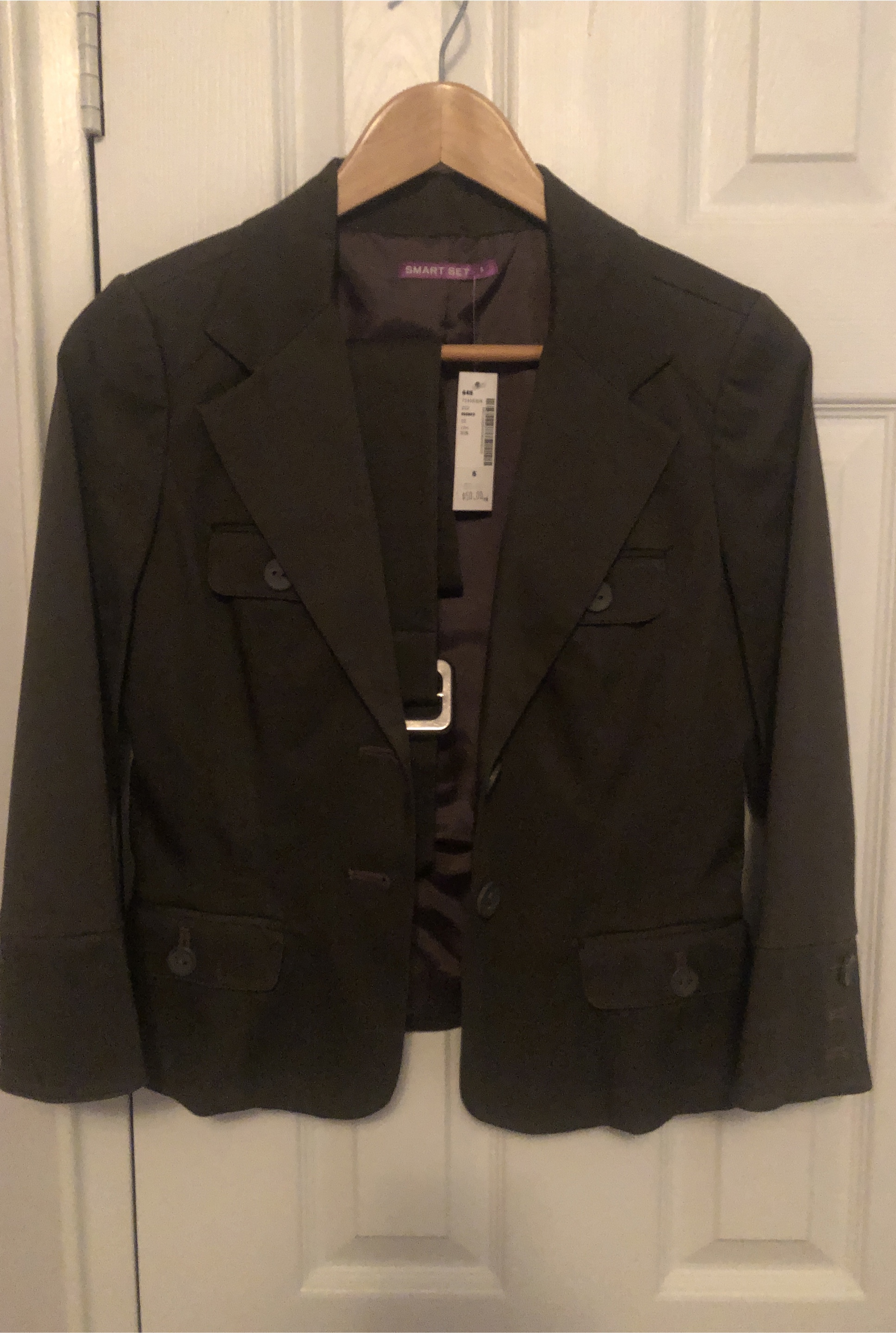 Smart Set Dark Brown Jacket, Size XS thumbnail