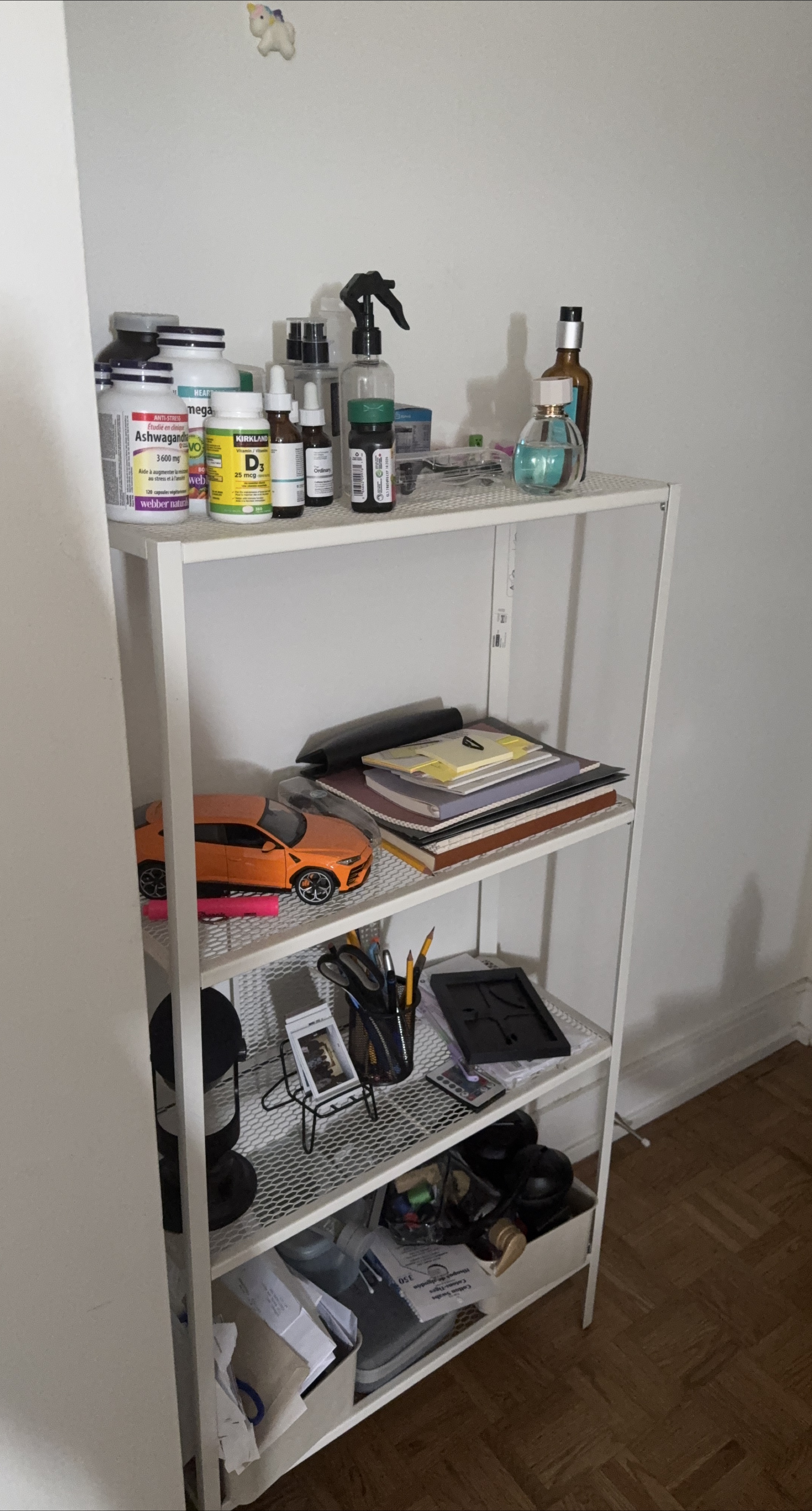 White Metal Shelf Unit thumbnail