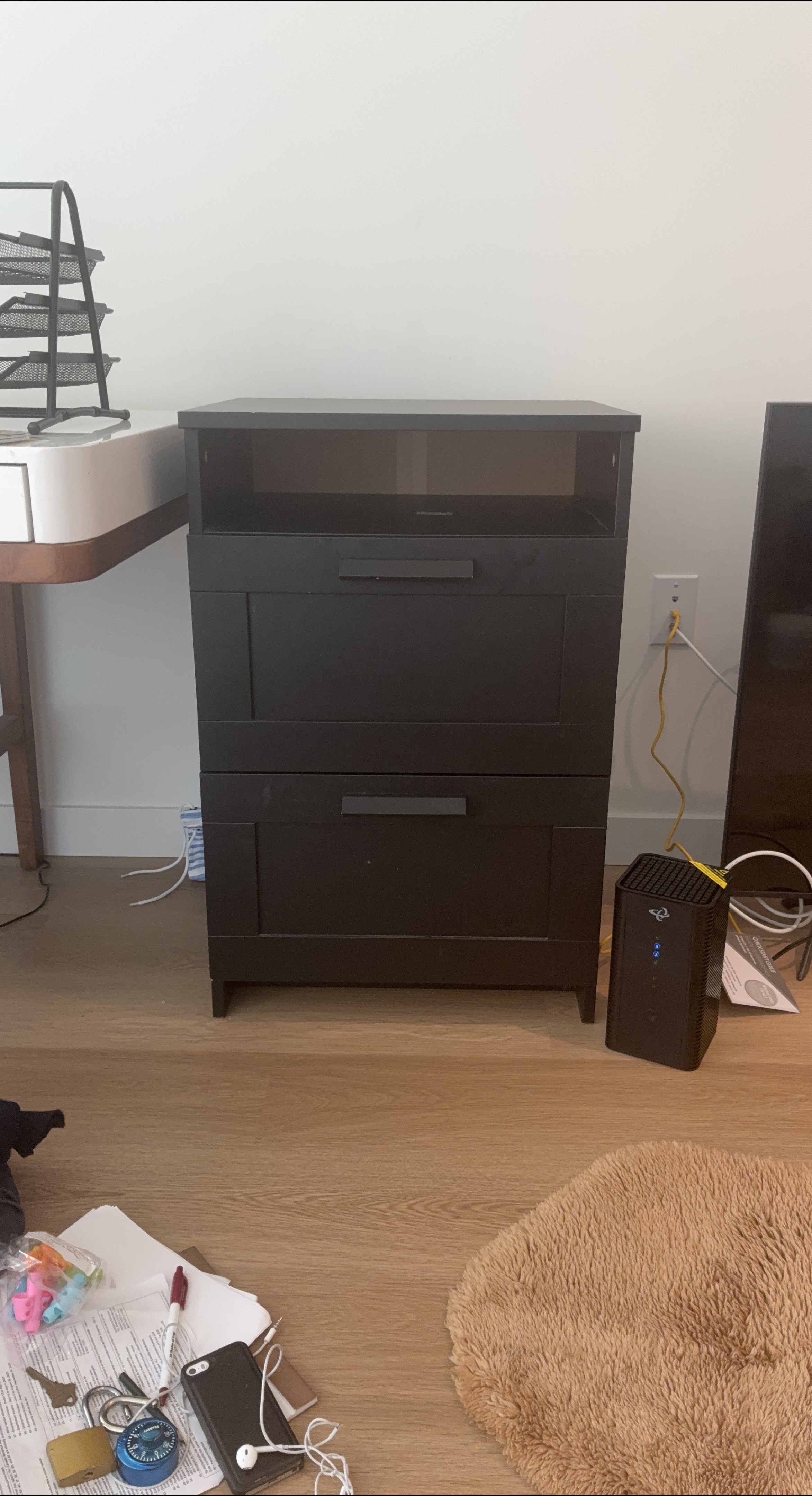 IKEA Malm Black-Brown Bedside Table thumbnail
