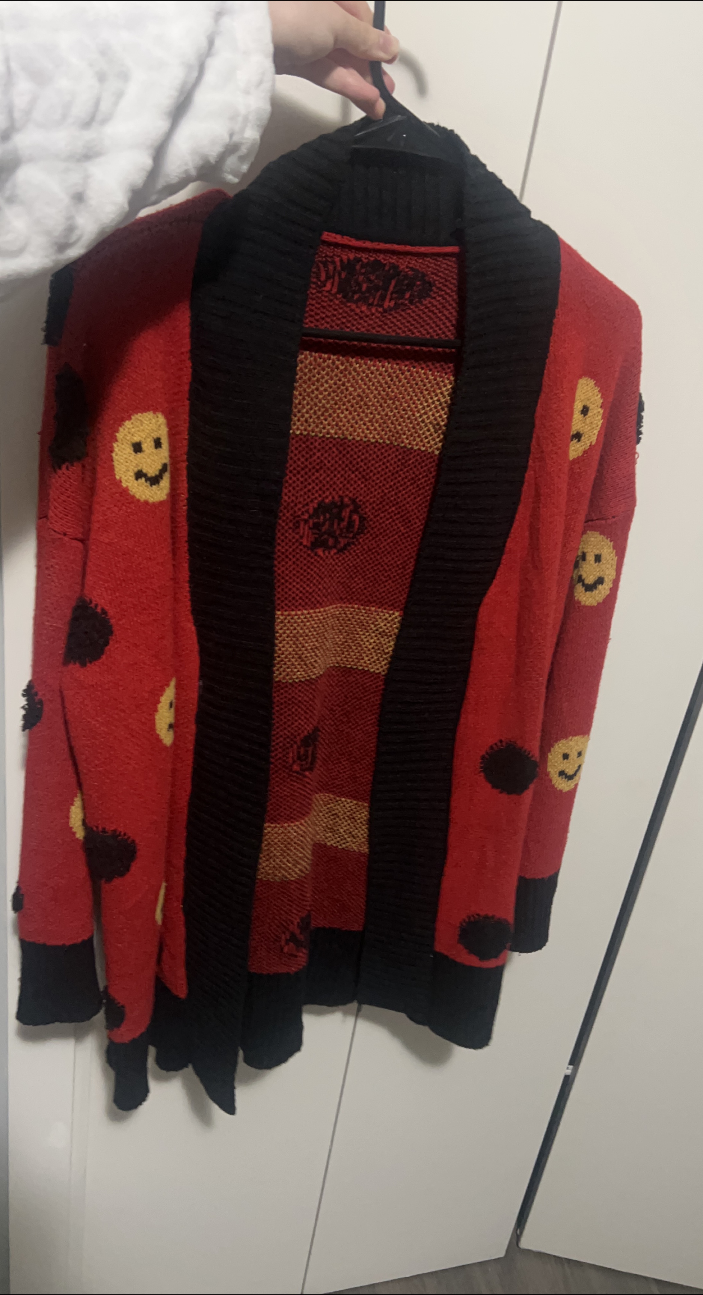 Red Smiley Face Cardigan