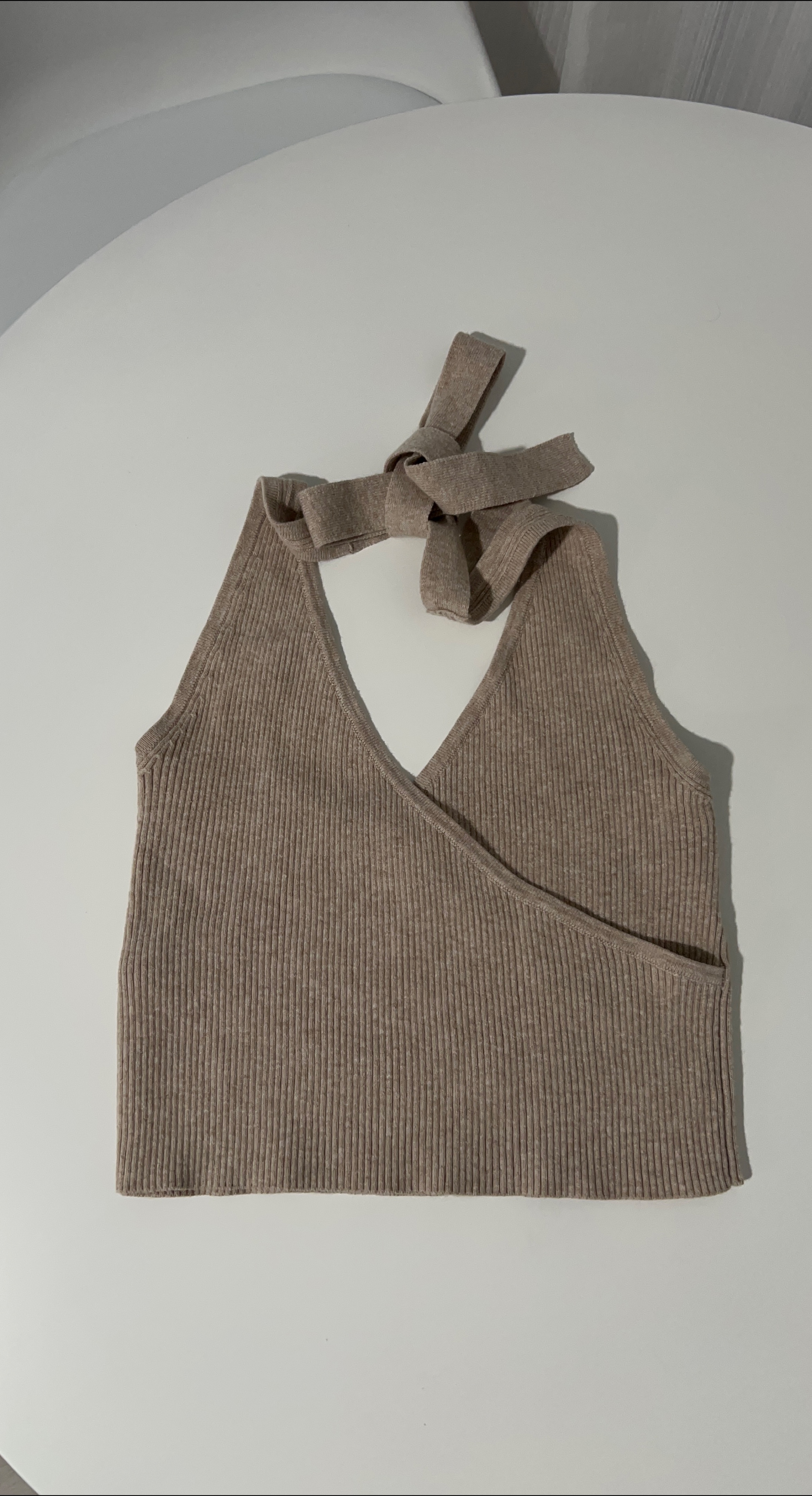 Frank and Oak - Ribbed Halter Top - Beige thumbnail