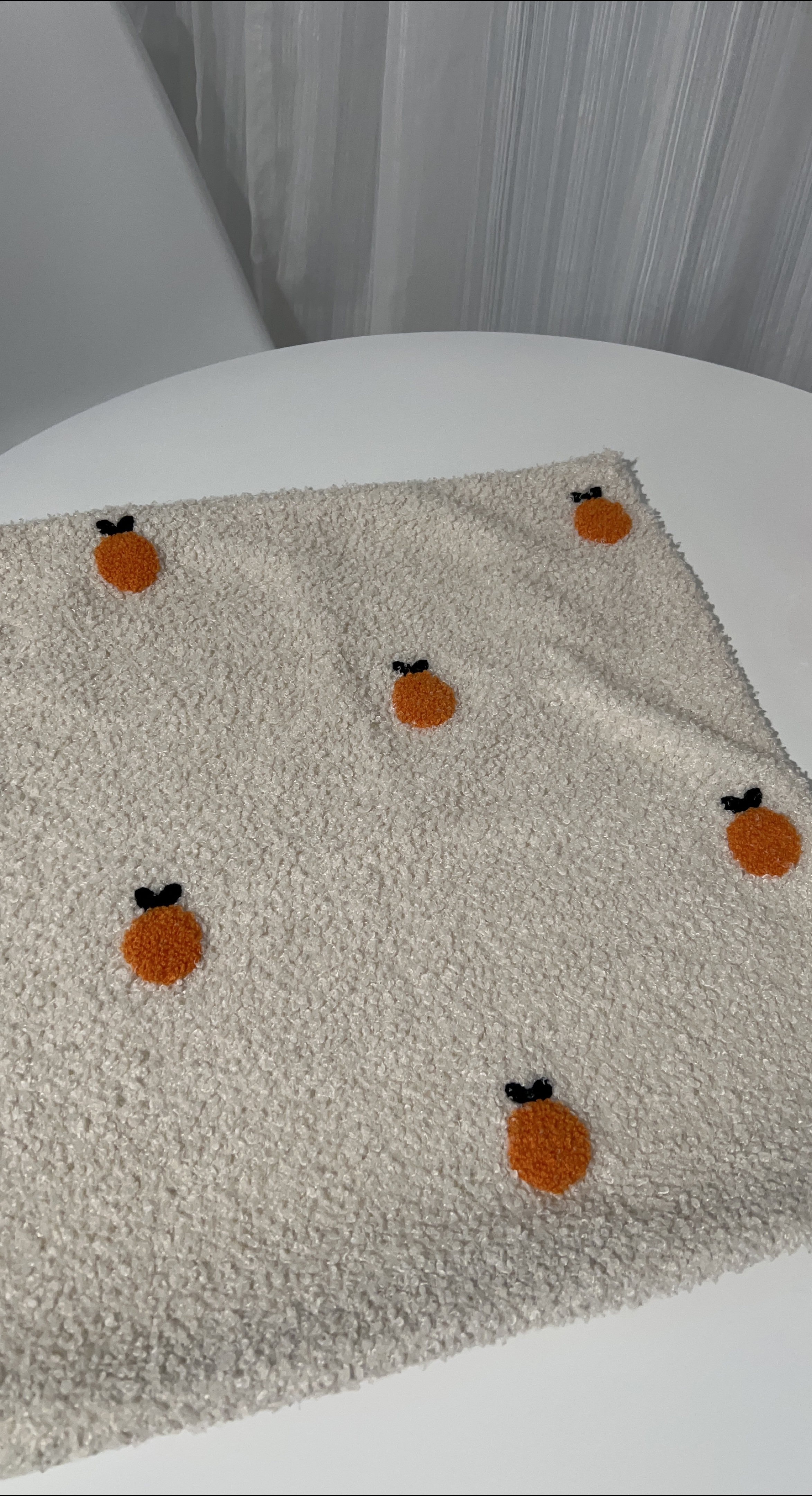 Orange Embroidered Throw Pillow