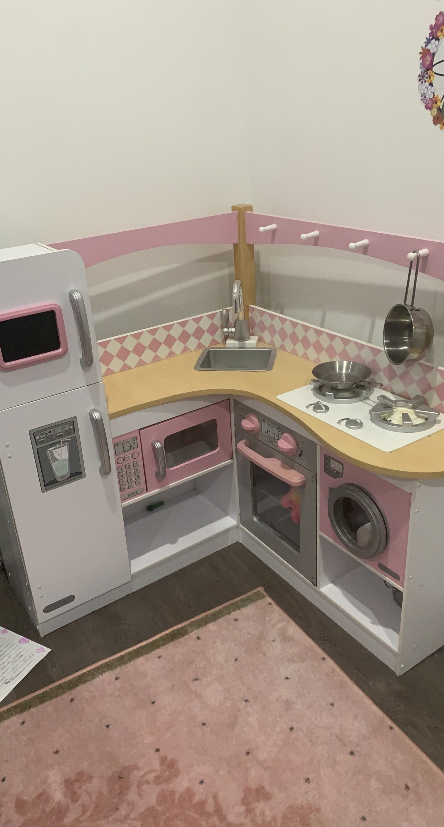 Kids Pink & White Play Kitchen thumbnail