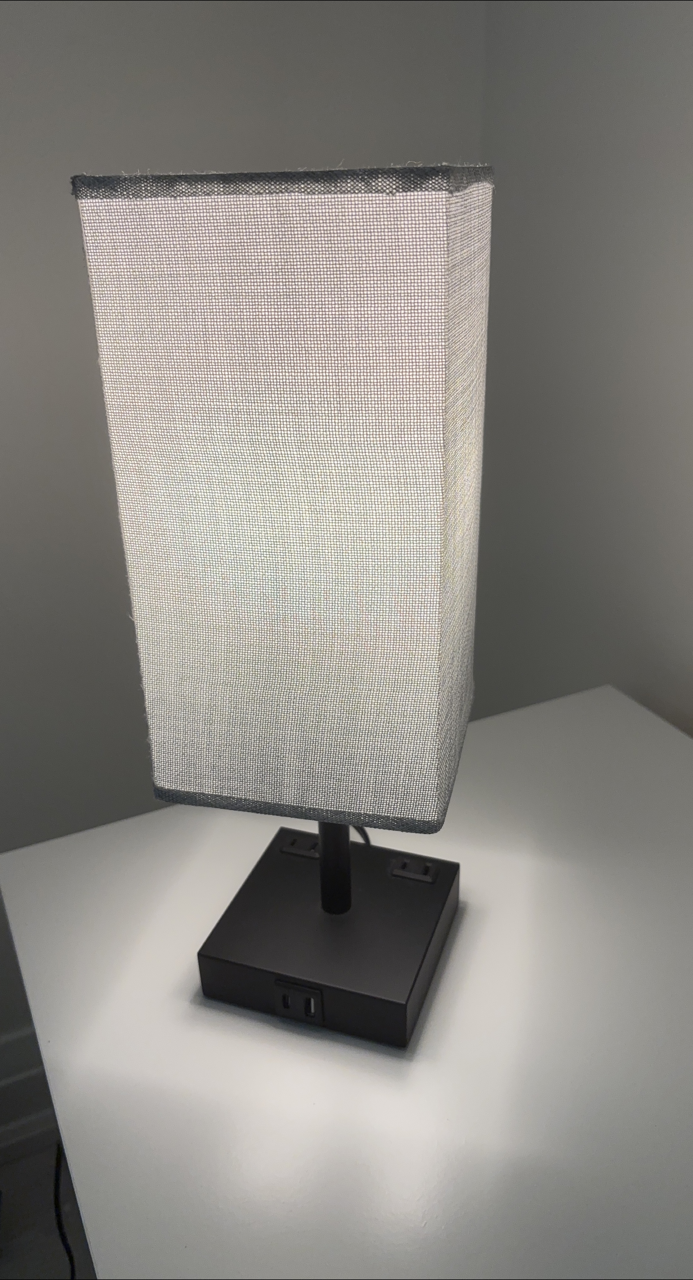 Grey Table Lamp with USB Ports thumbnail