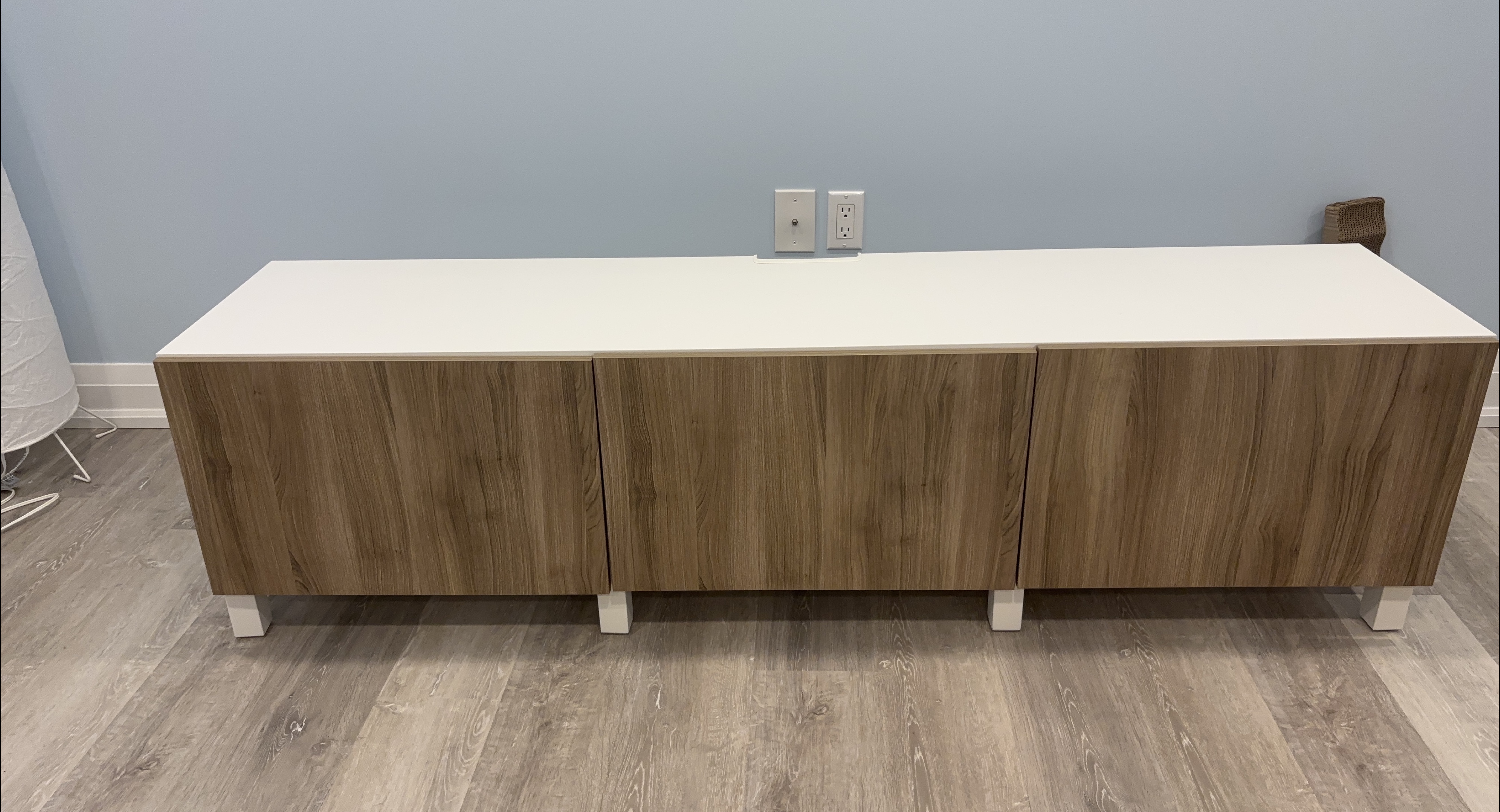 Wooden TV Stand with White Top thumbnail