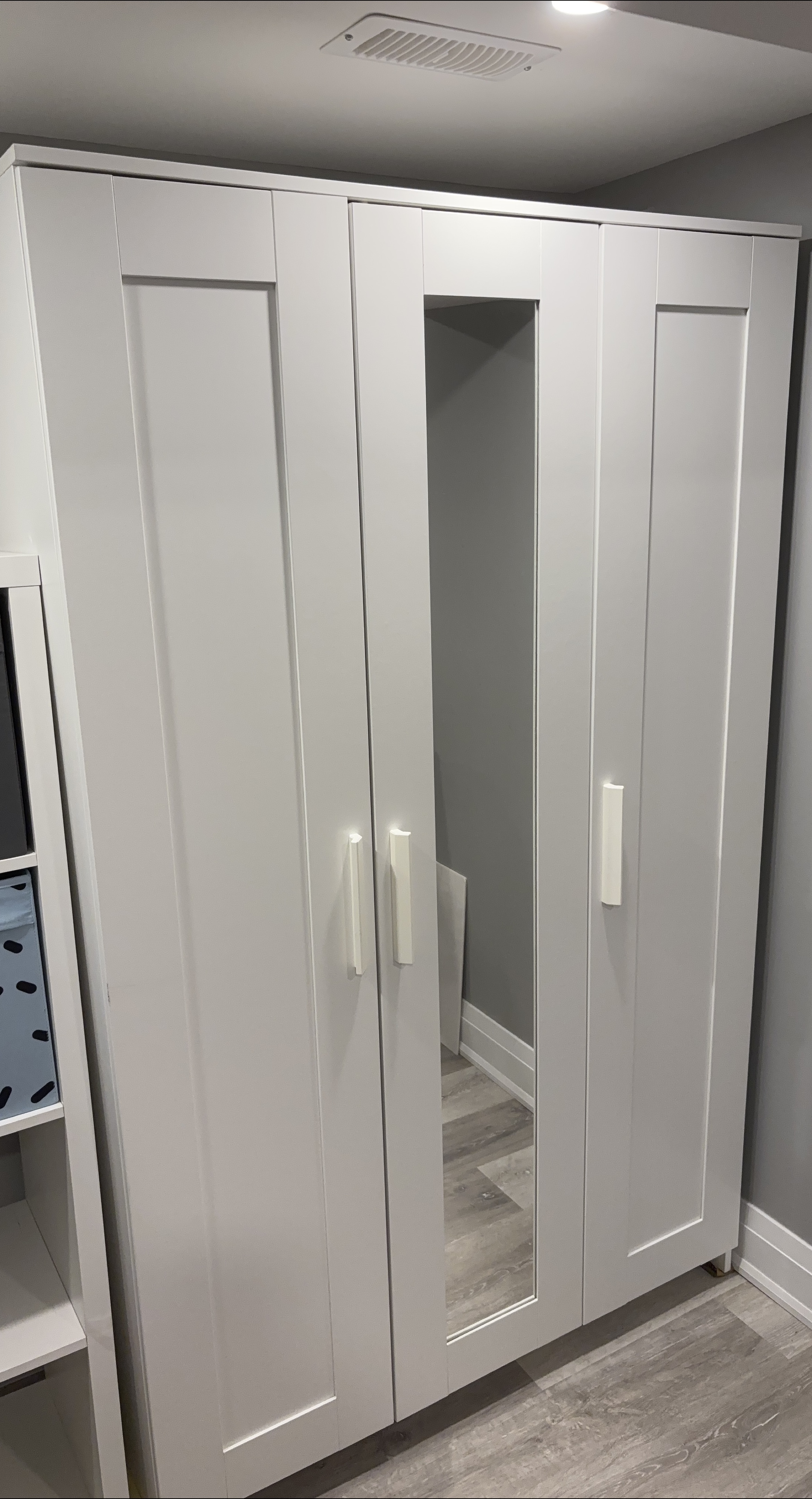 White Wardrobe with Mirror Door