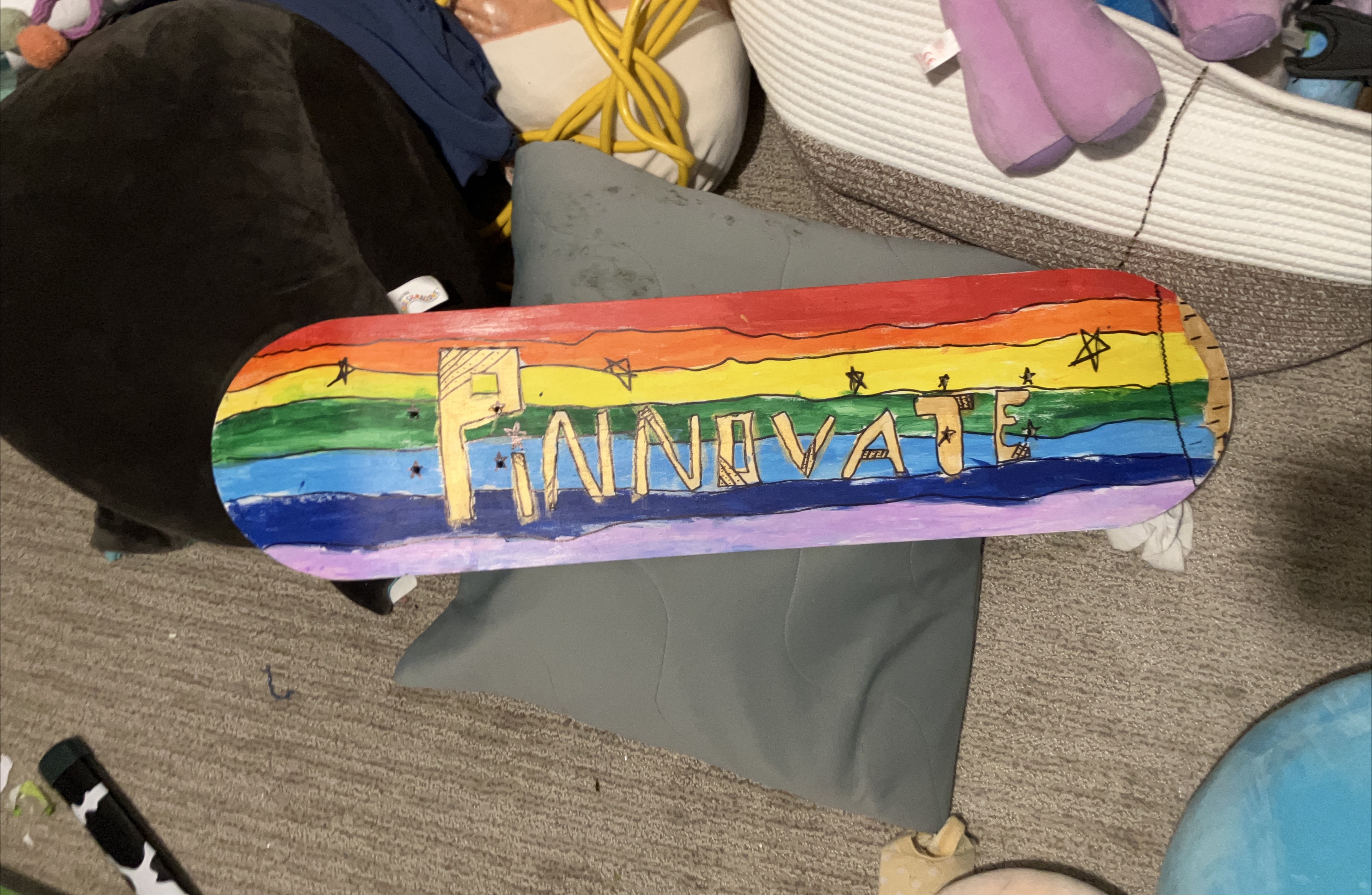 Hand-painted Skateboard Deck thumbnail
