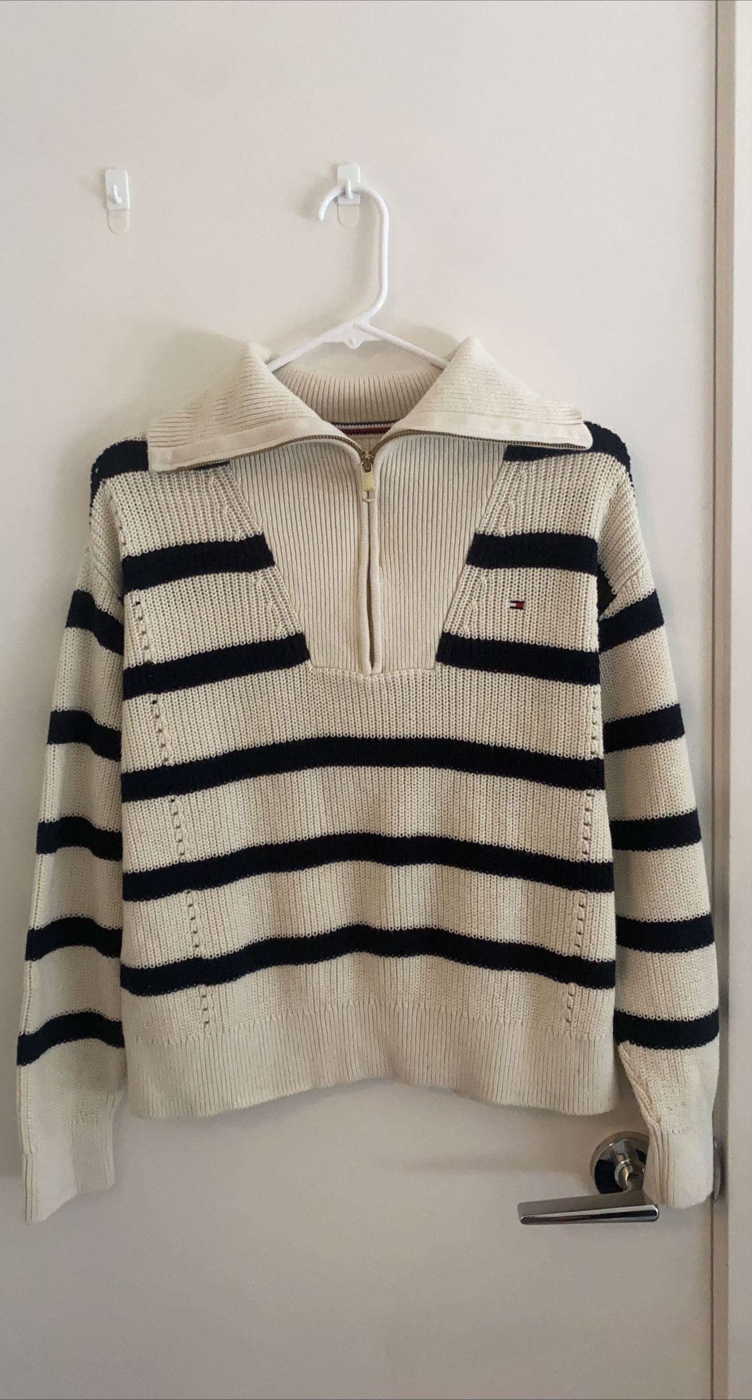 Tommy Hilfiger Striped Quarter-Zip Sweater thumbnail