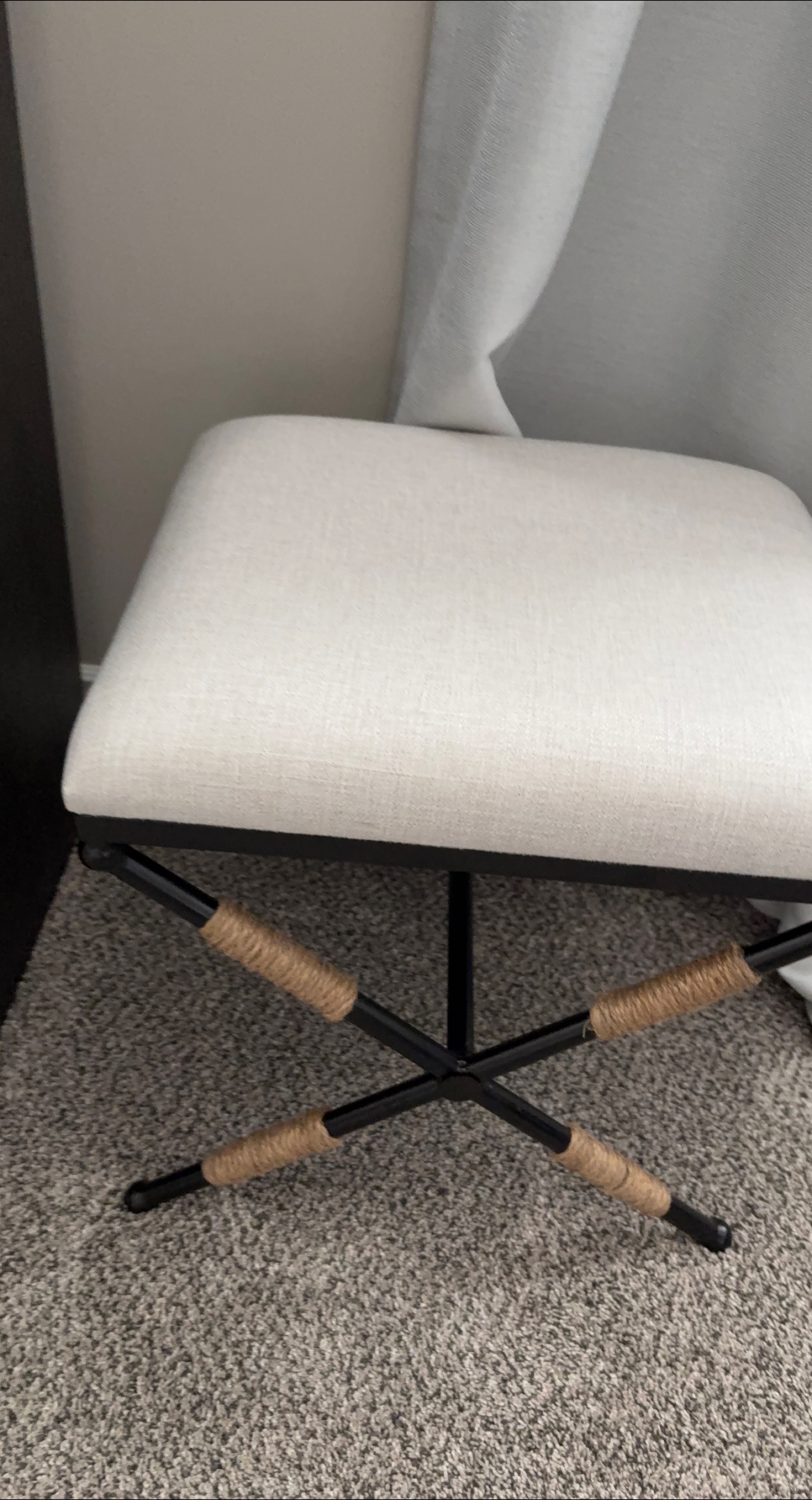Upholstered X-Leg Stool - photo 2