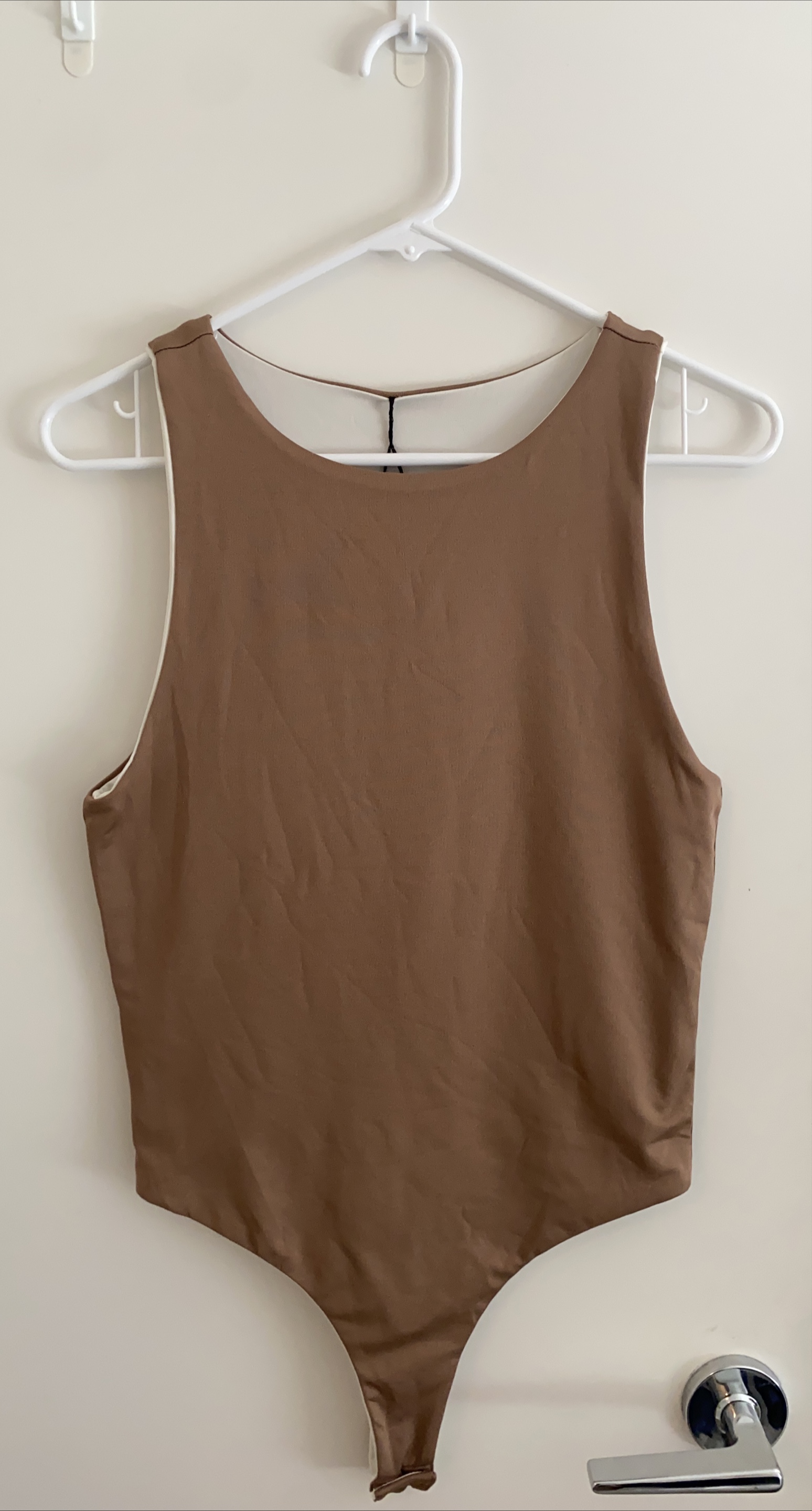 Reversible body suit (brown and cream) size large (never worn) thumbnail
