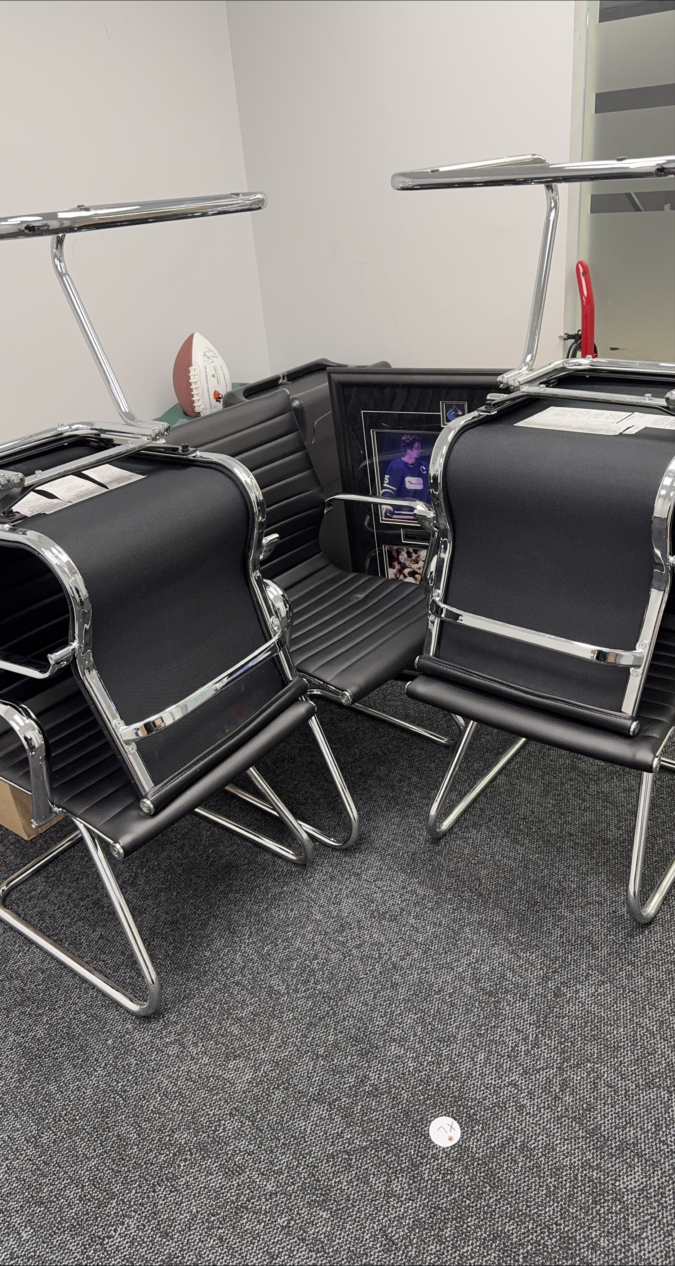 Black Leather & Chrome Office Chairs thumbnail