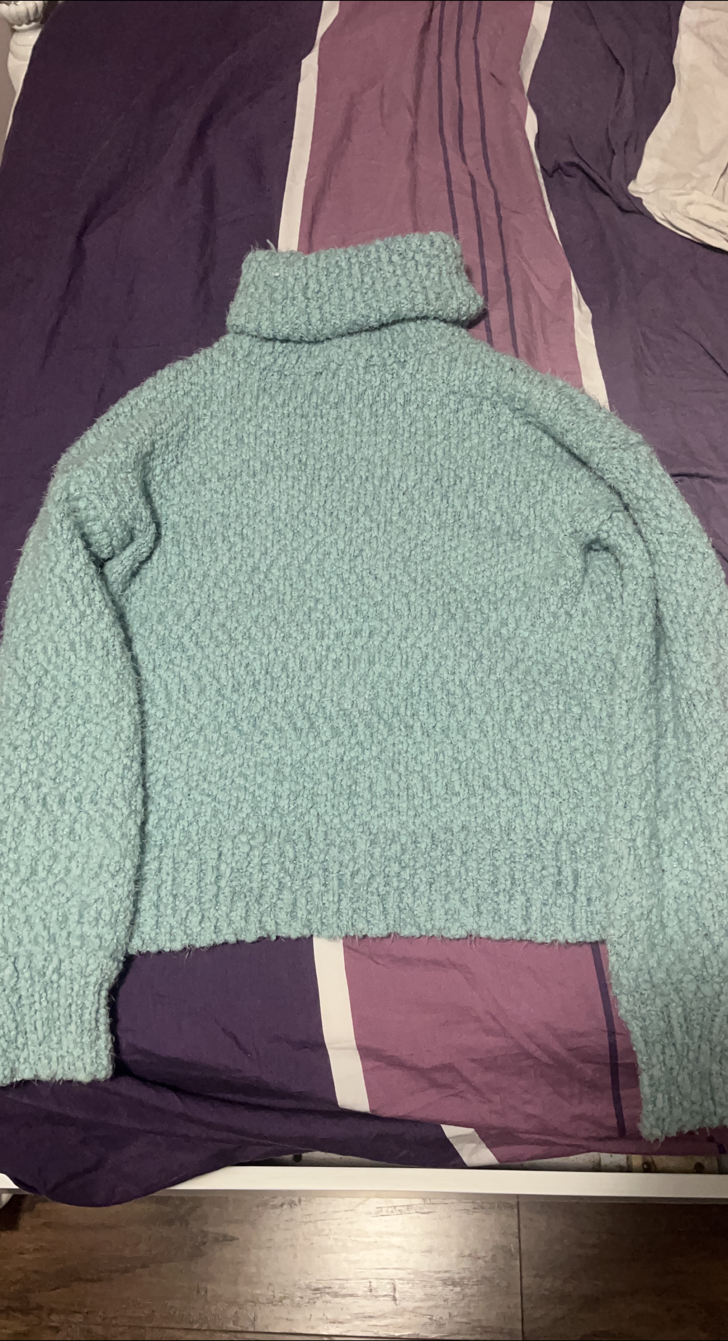 Light Blue Knit Turtleneck Sweater thumbnail