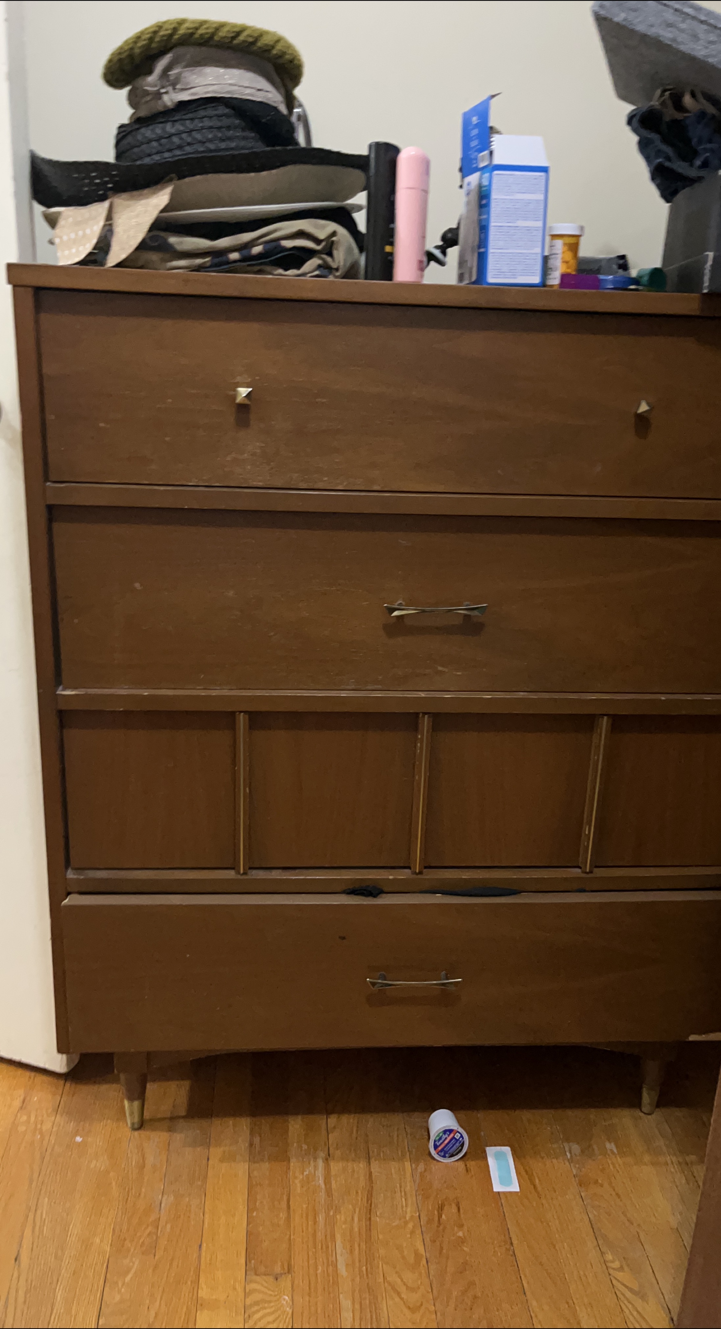 Brown Wood 4-Drawer Dresser thumbnail