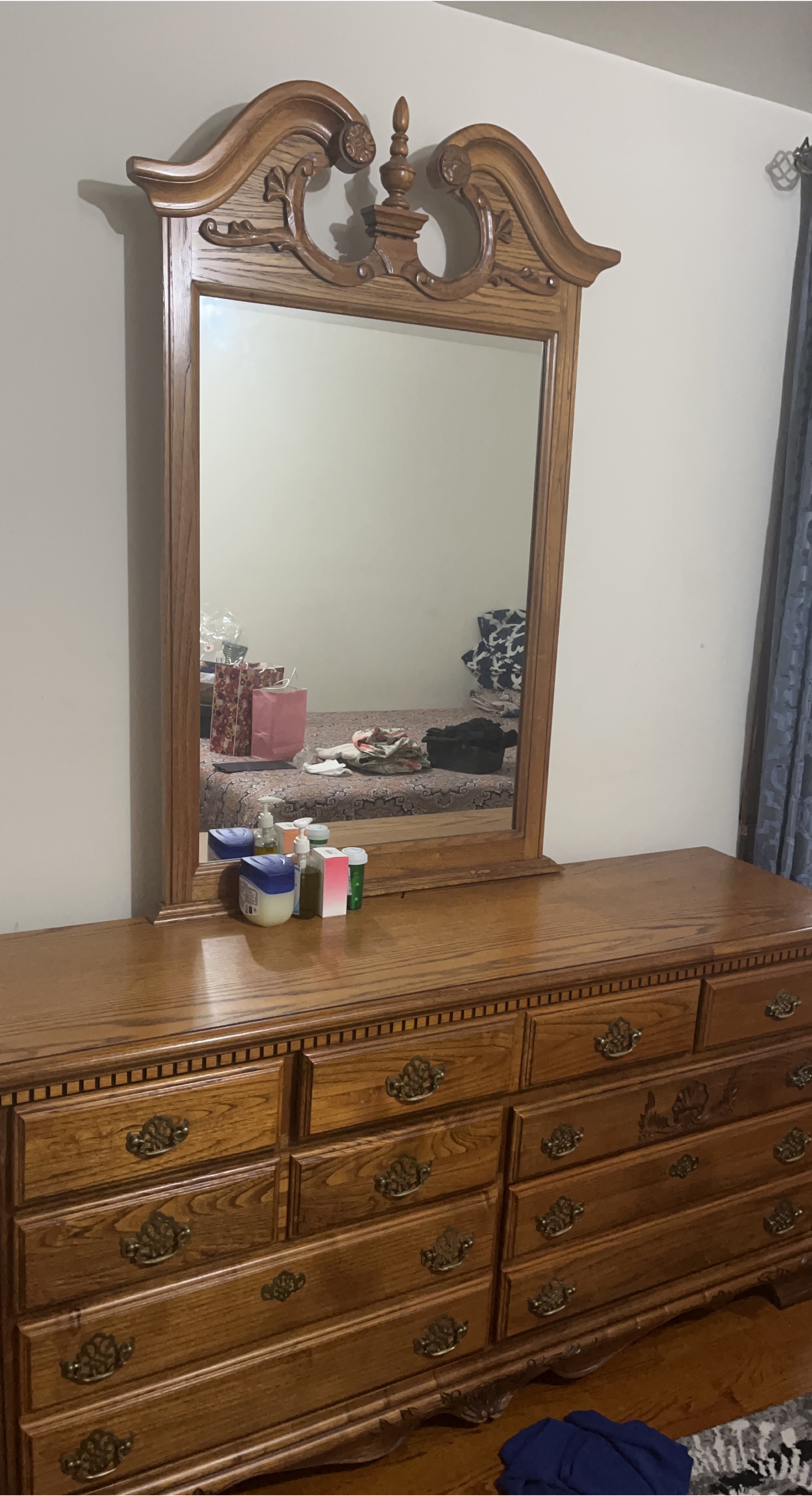 Vintage Oak Dresser with Mirror