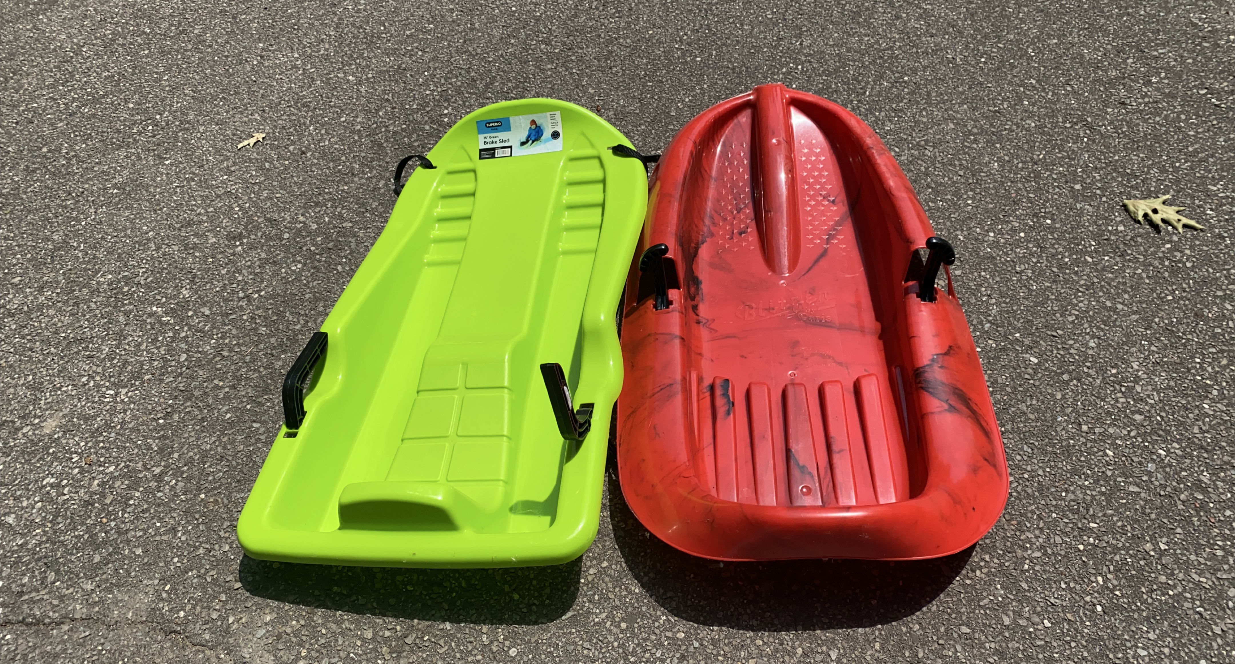 Two Sleds: Superio Green & Blitzen Red