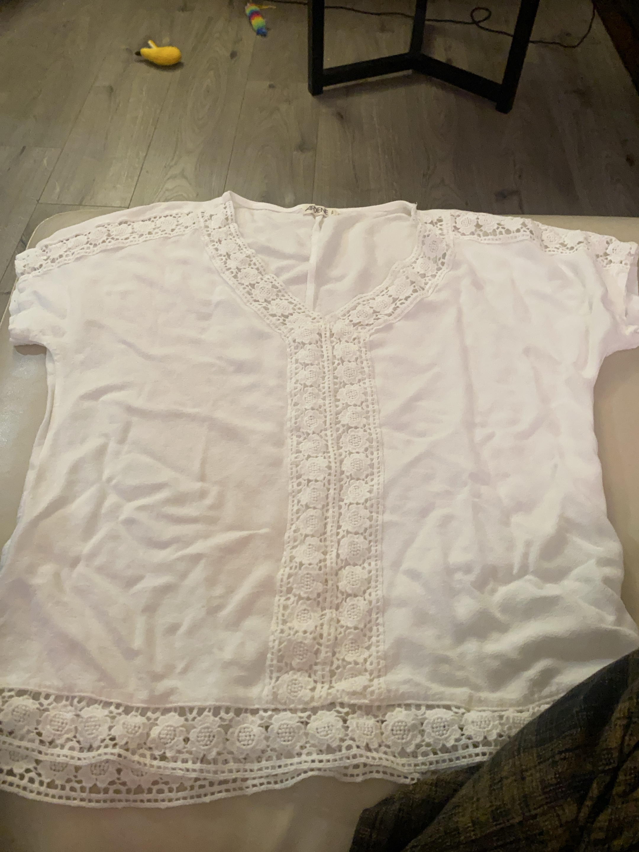 Ardene White Lace Top $7 small fits medium thumbnail