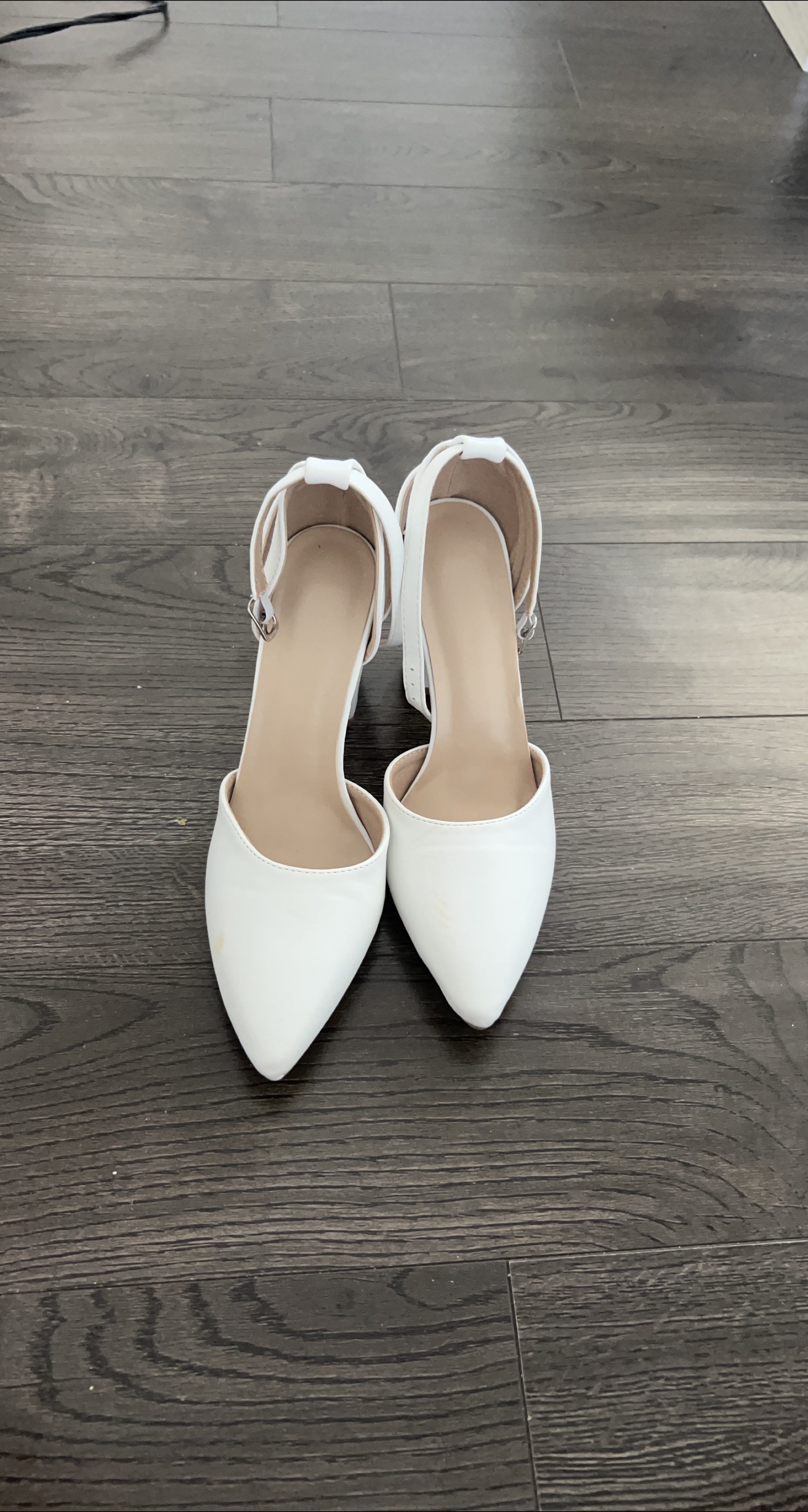 White Ankle Strap Heels image indicator(1)