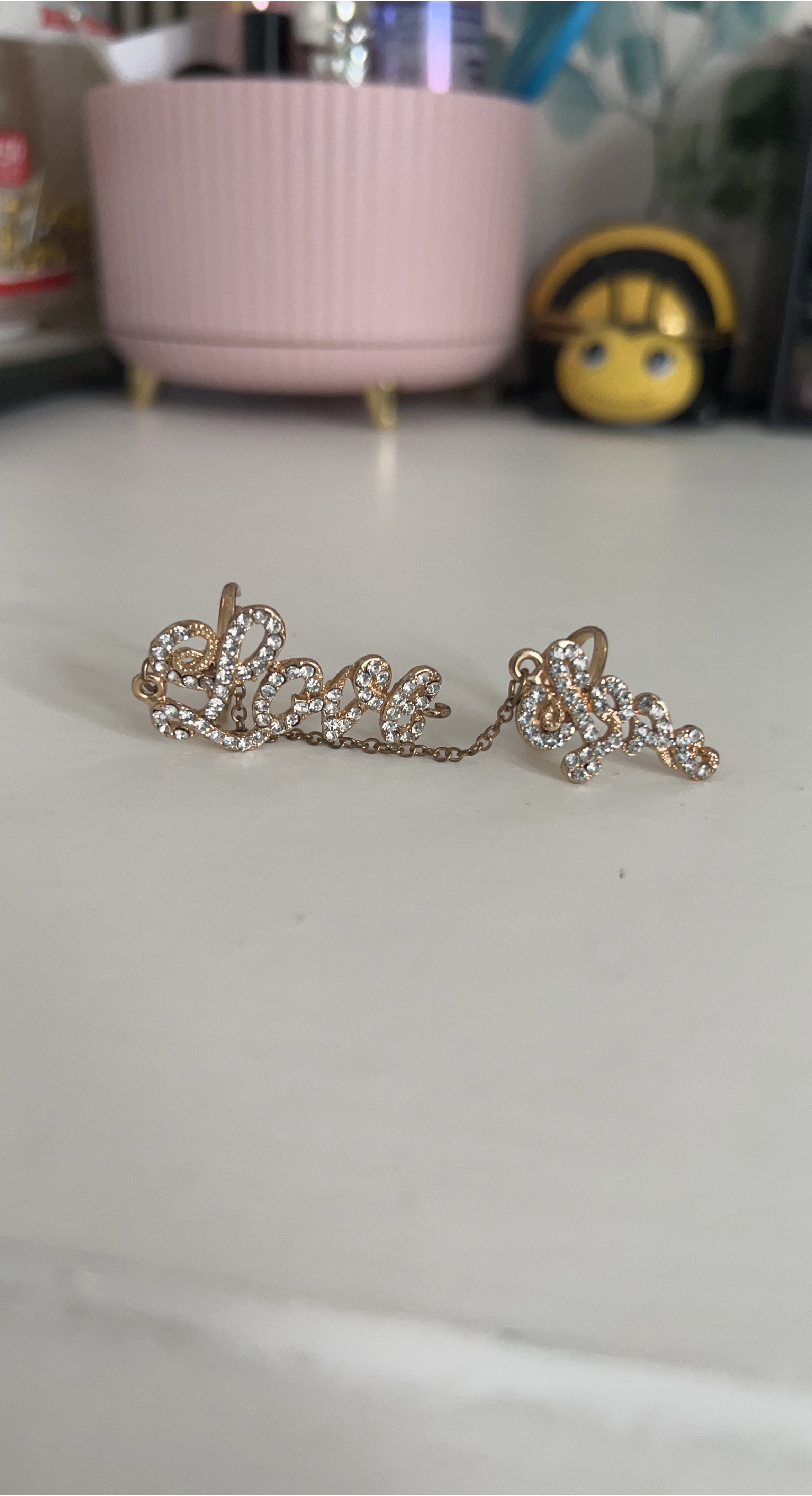 Rhinestone 'Love' Ring thumbnail