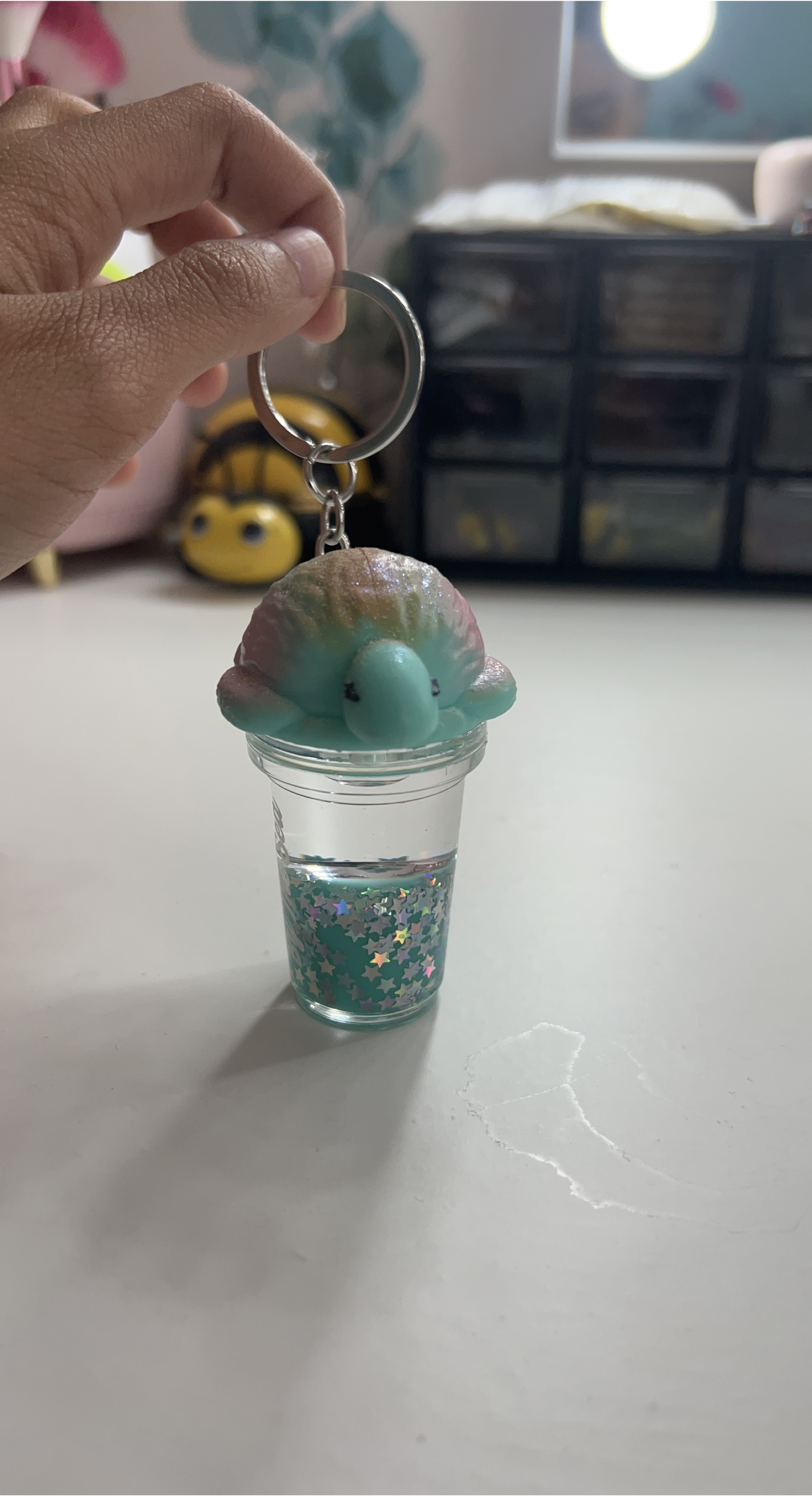 Turtle Glitter Keychain thumbnail