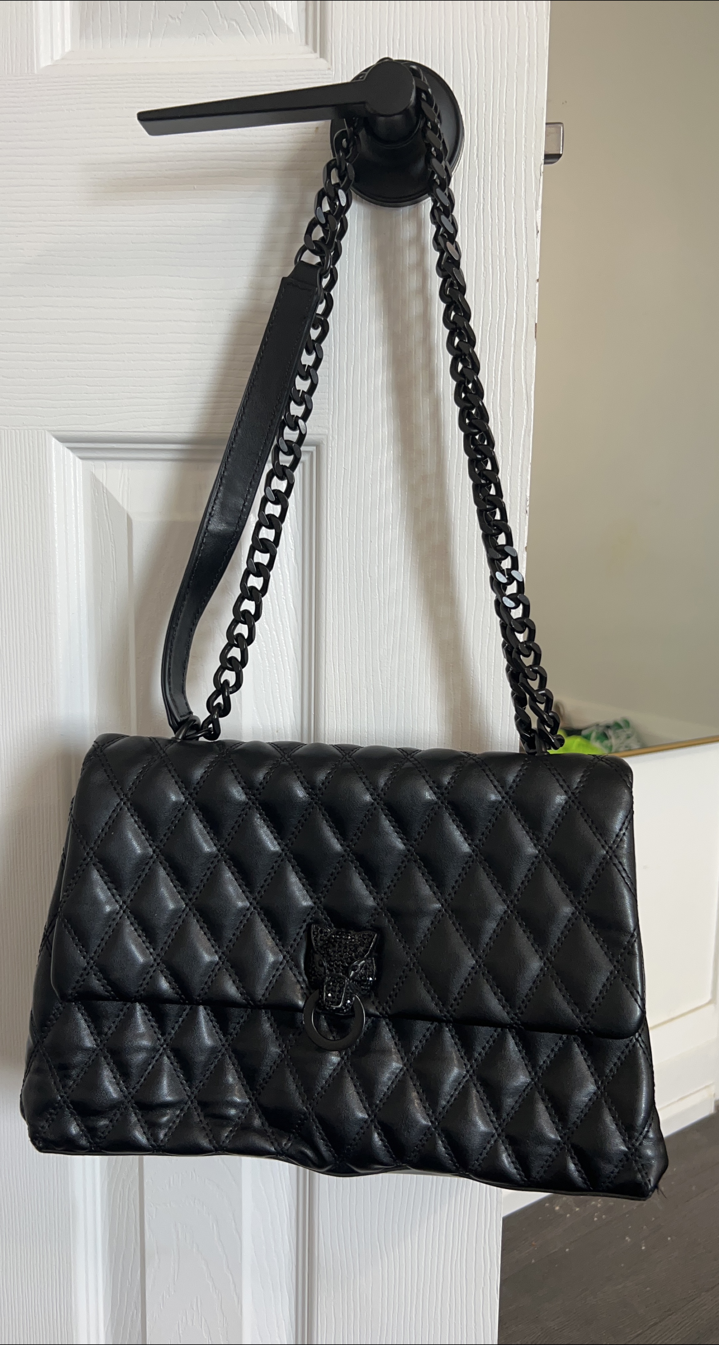 Kurt Geiger London Black Quilted Chain Bag