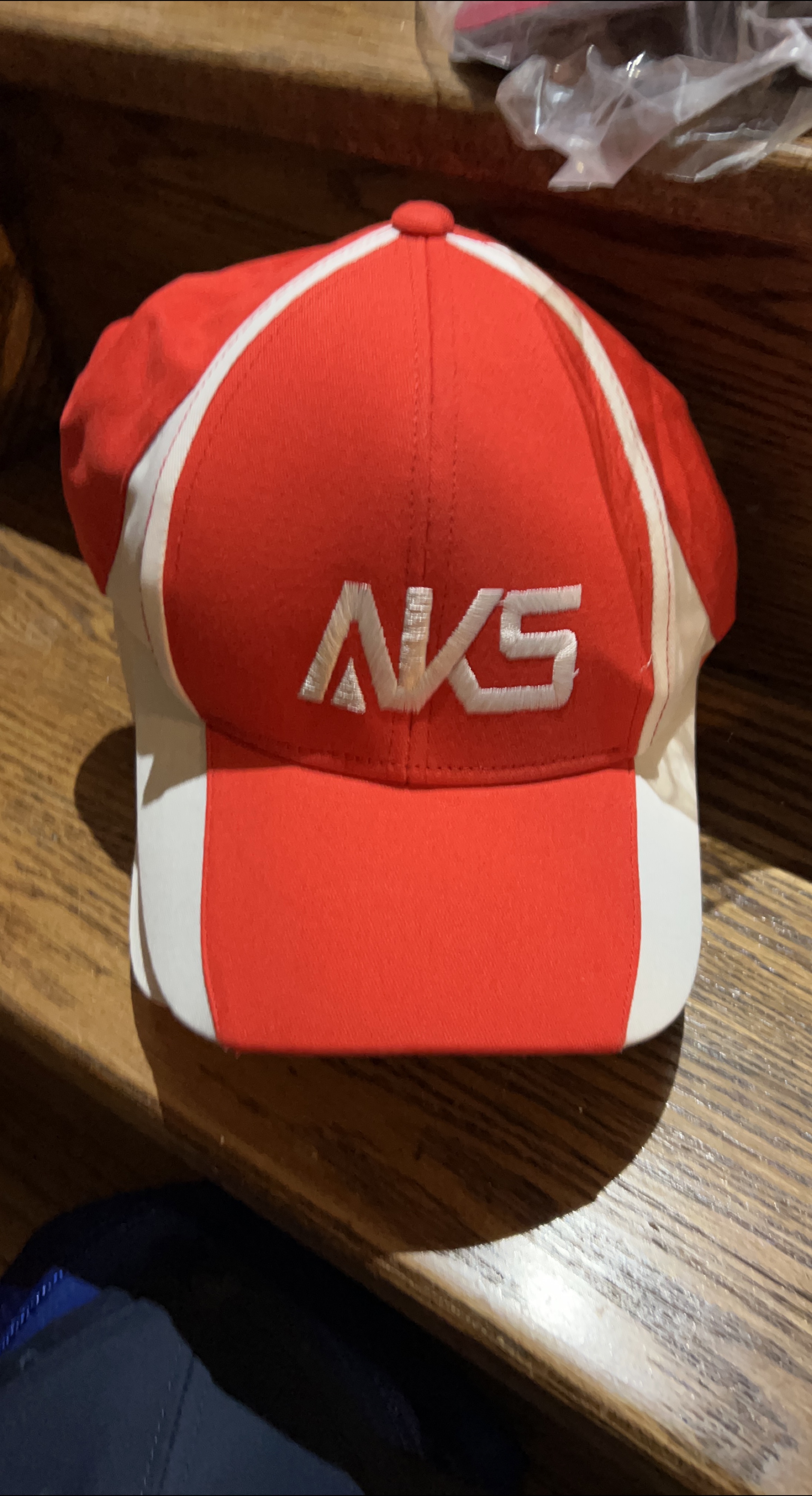 AKS Red and White Baseball Cap