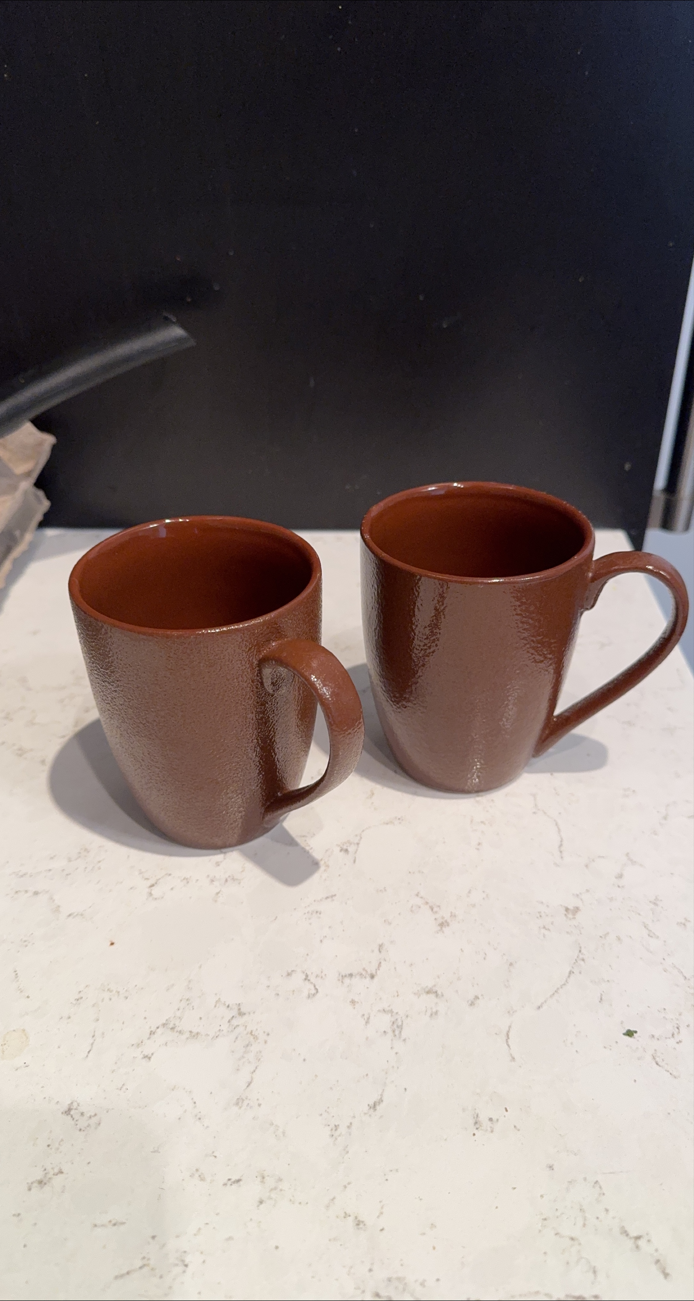 New - Set of 2 Brown Ceramic Mugs thumbnail