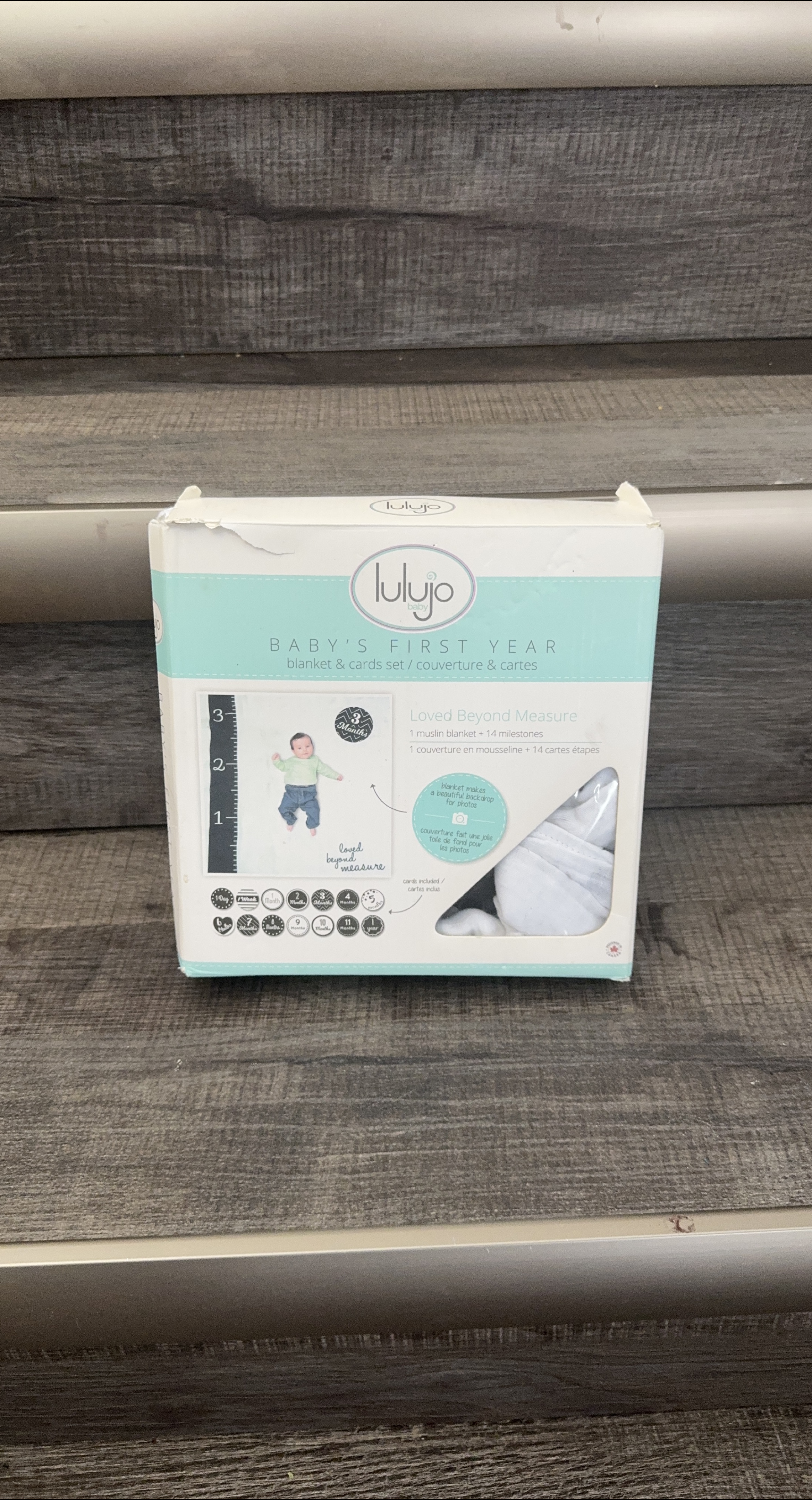 lulujo Baby's First Year Blanket & Cards Set