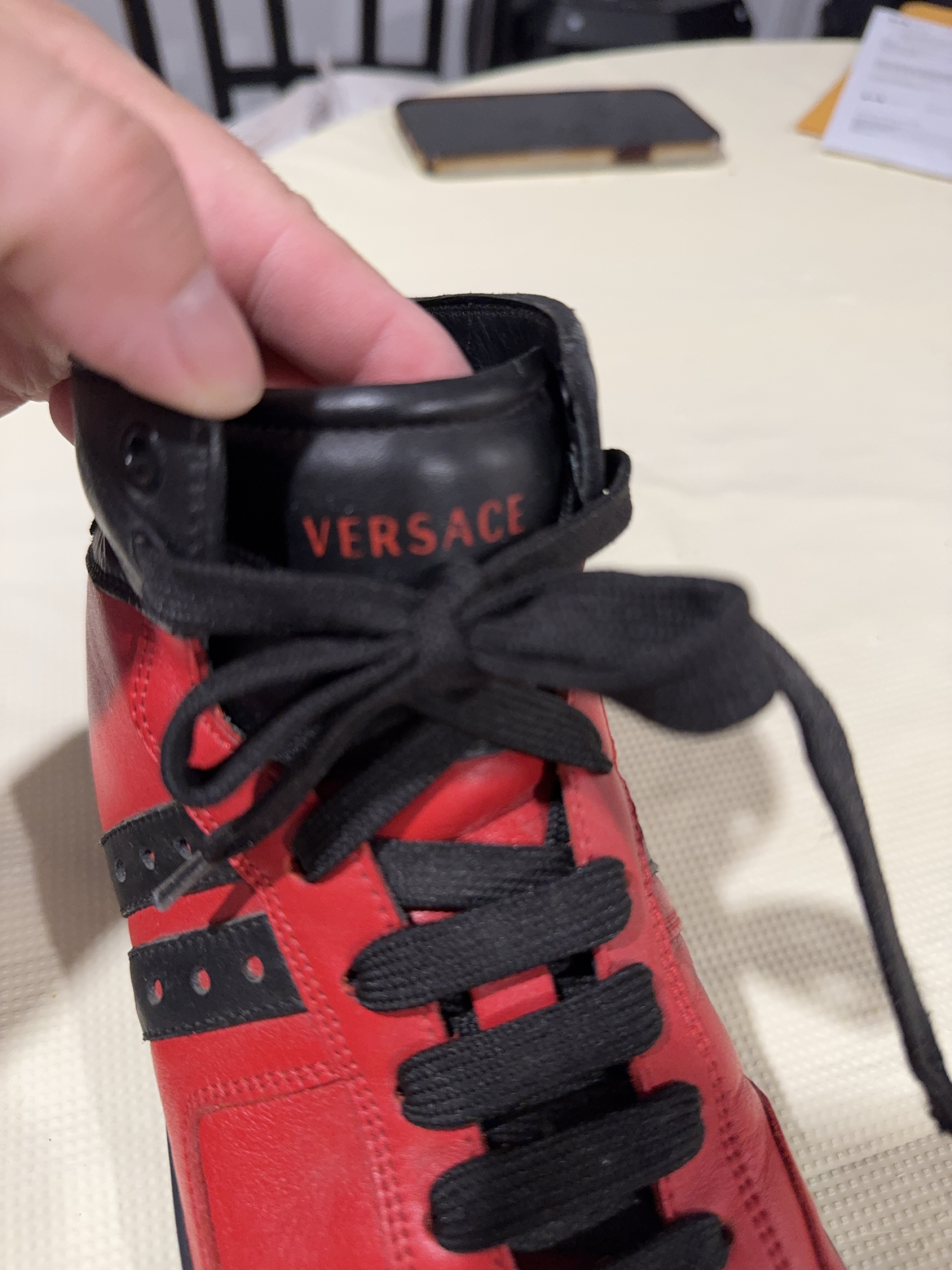 Versace Red High-Top Sneakers thumbnail