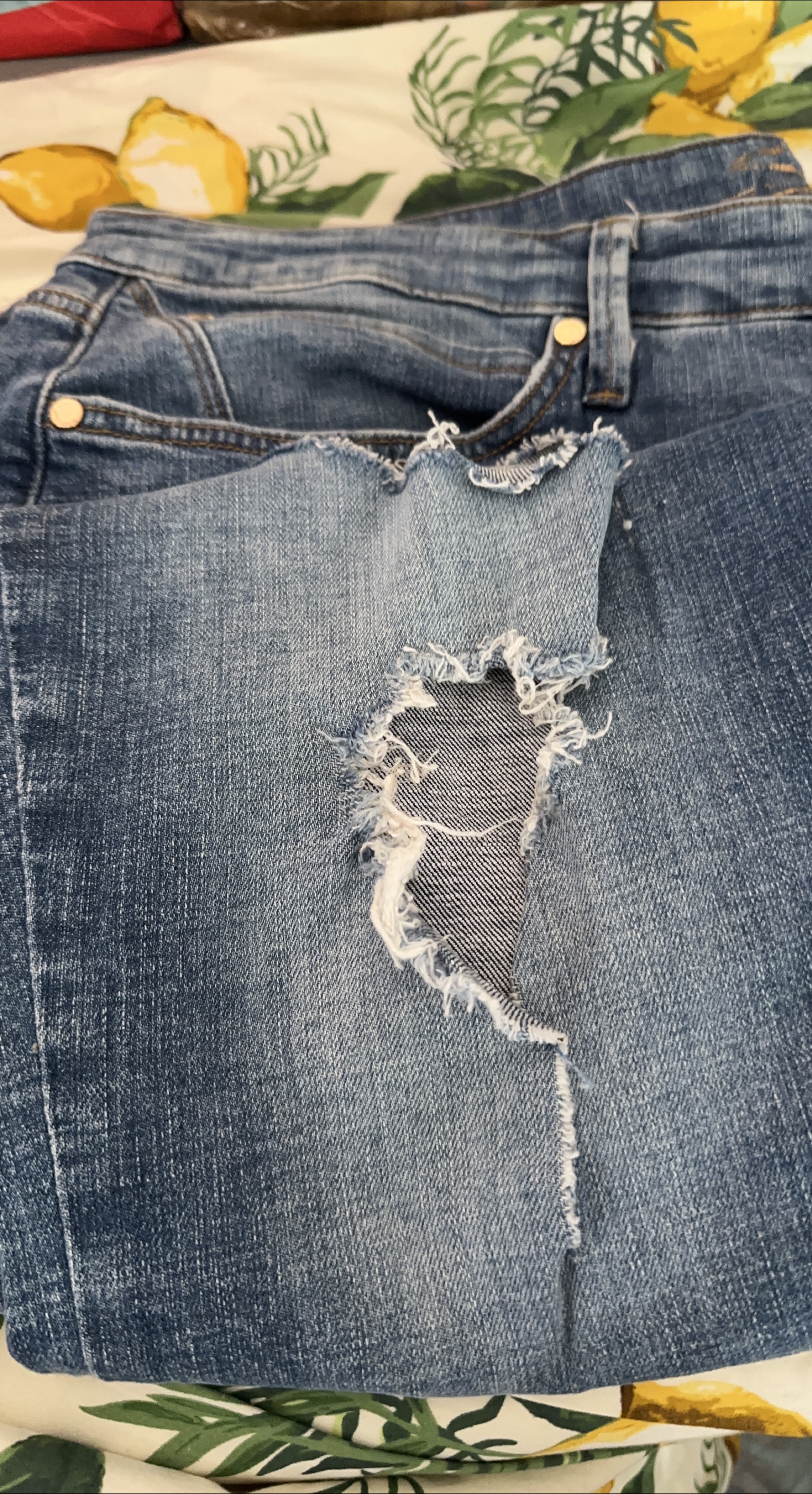 Distressed Blue Denim Jeans thumbnail