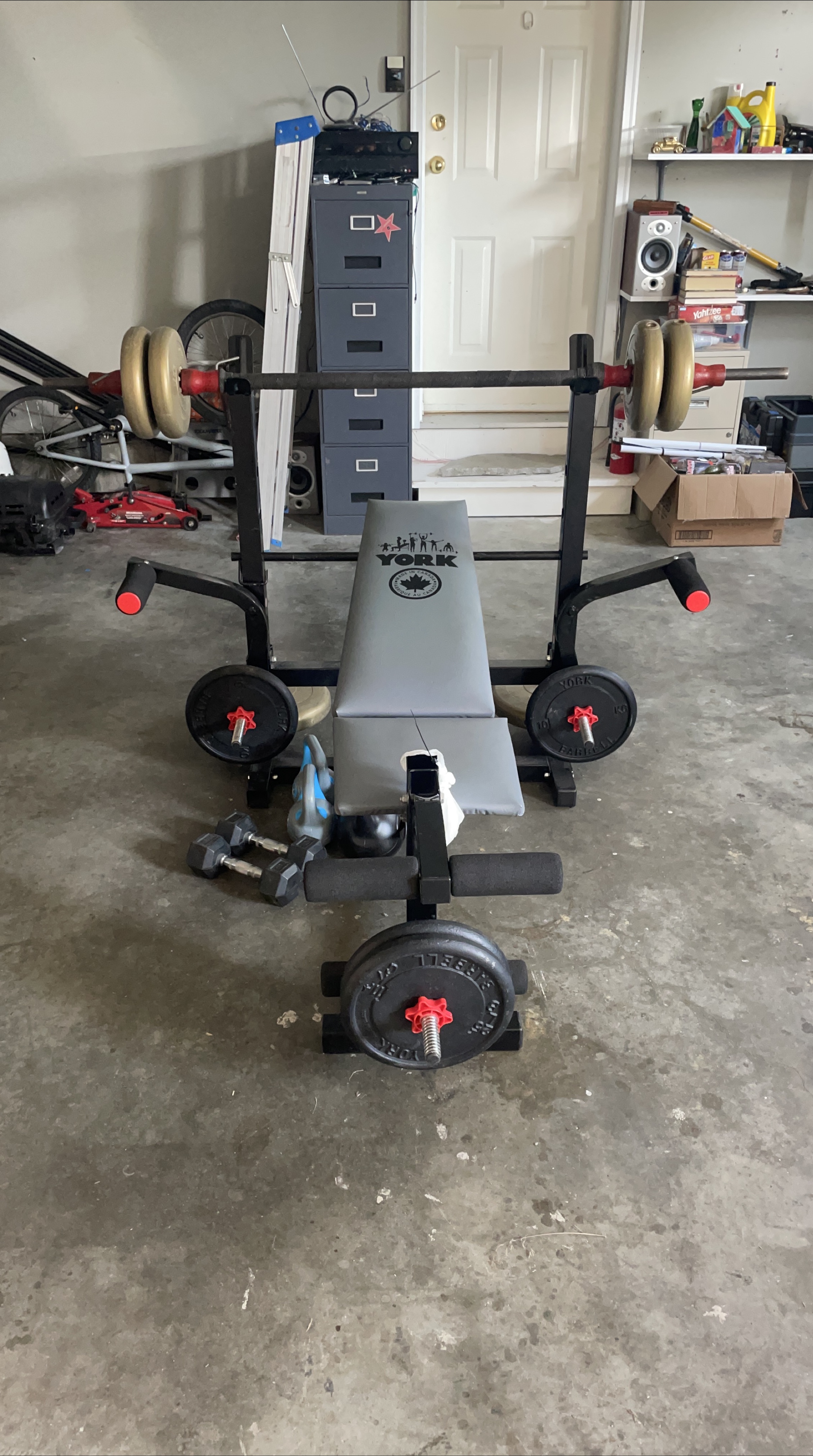 York Barbell Weight Bench with Weights thumbnail