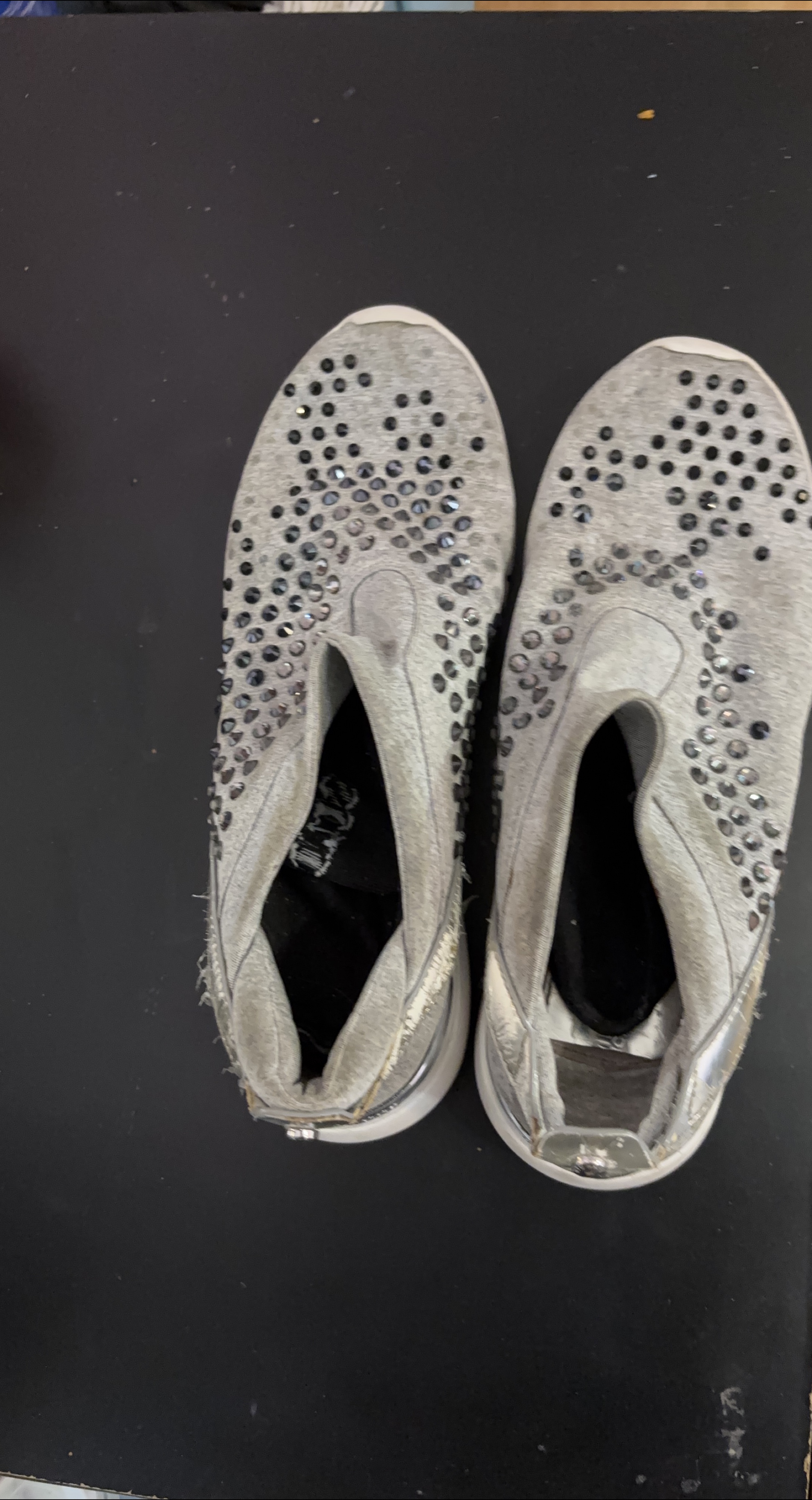 L.A.M.B. Gray Embellished Slip-On Shoes thumbnail