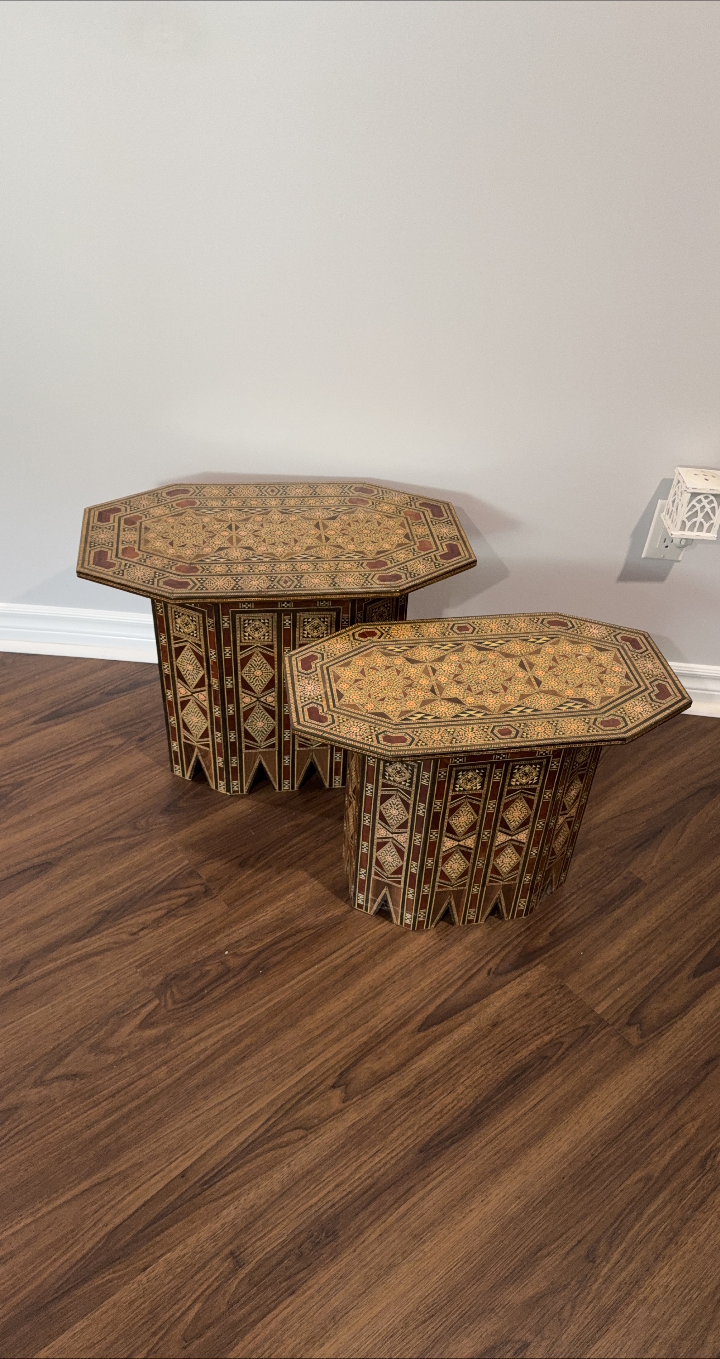 Pair of Decorative Wooden Side Tables