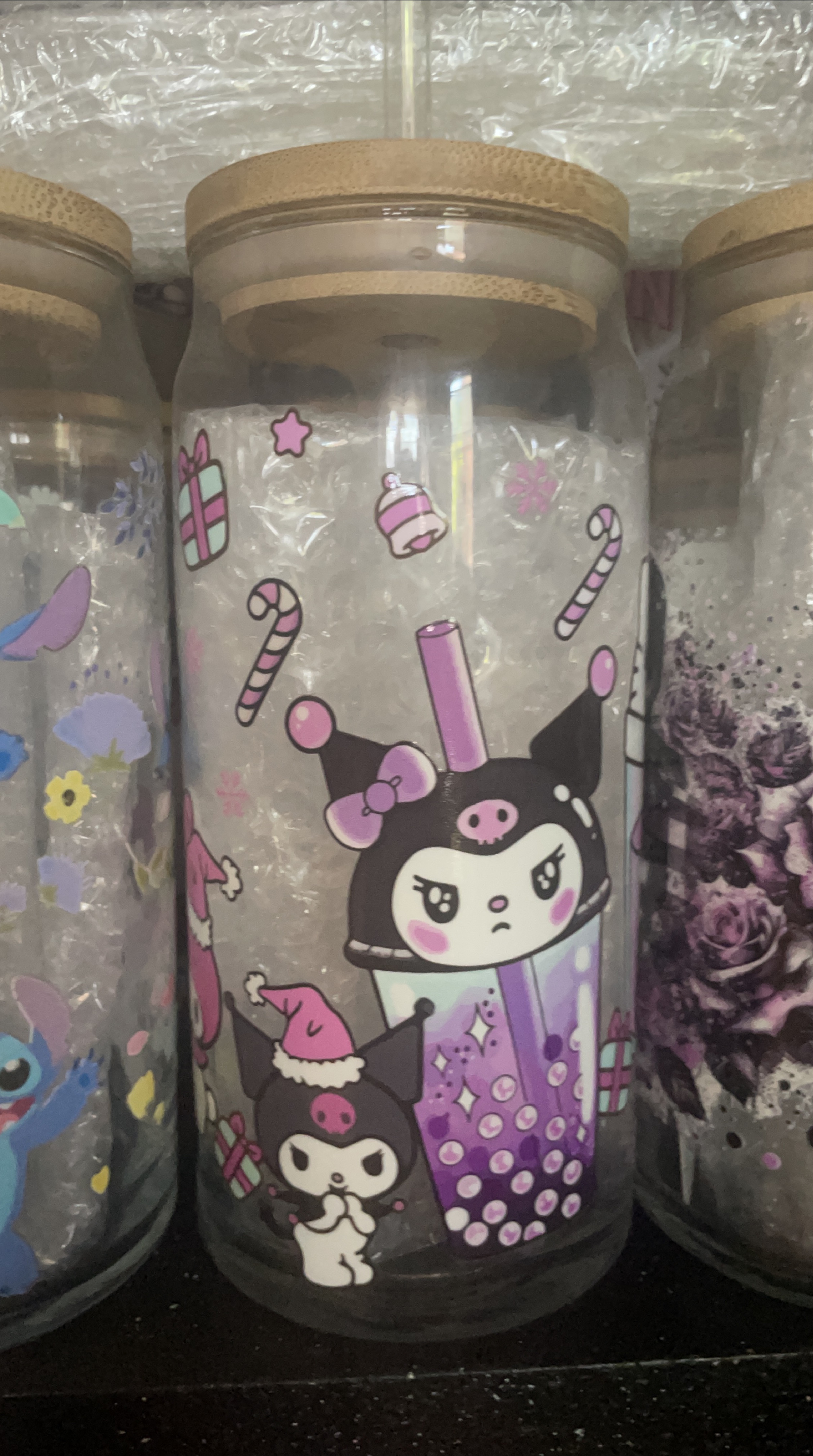Kuromi Character Glass Tumbler thumbnail
