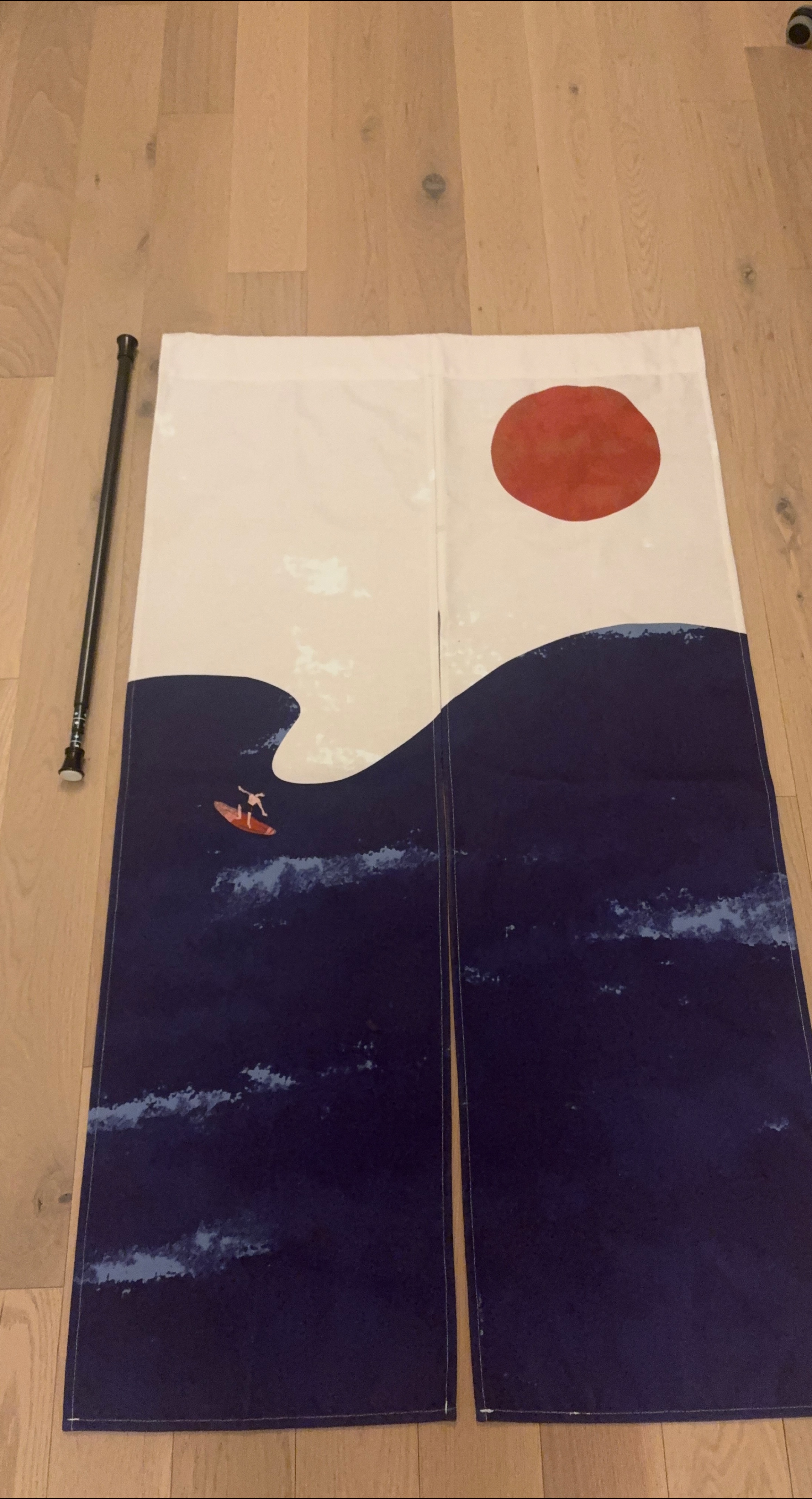 Blue Wave Noren Japanese Door Curtain