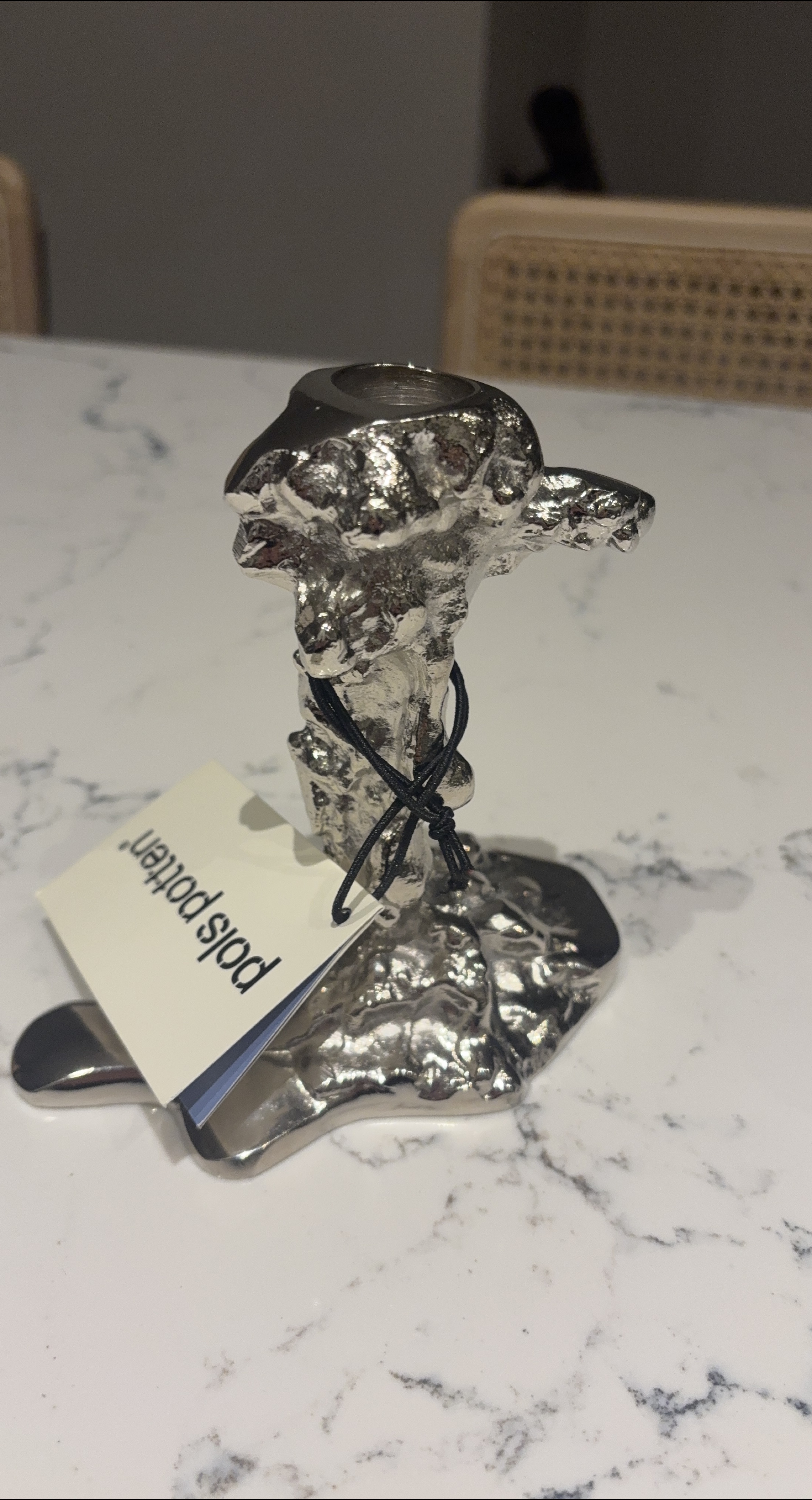 Pols Potten Drip small Silver Candlestick Holder