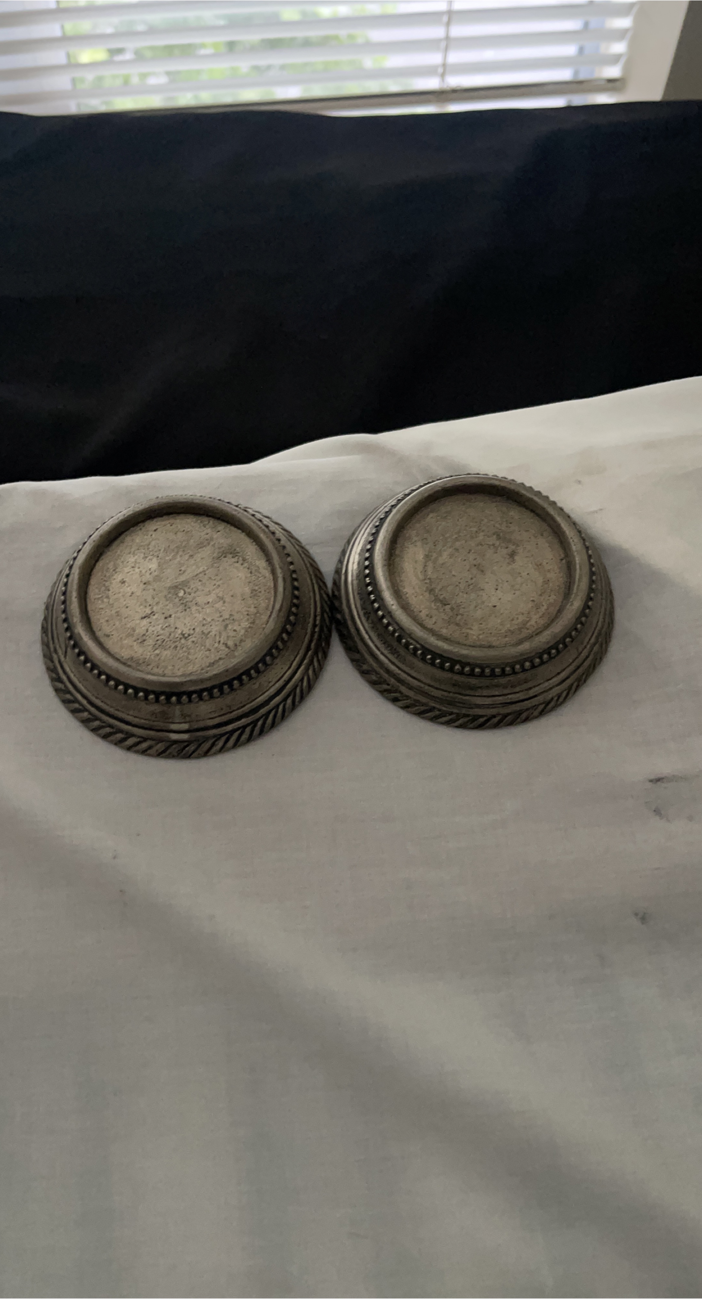 Two Decorative Silver Candle Holders thumbnail