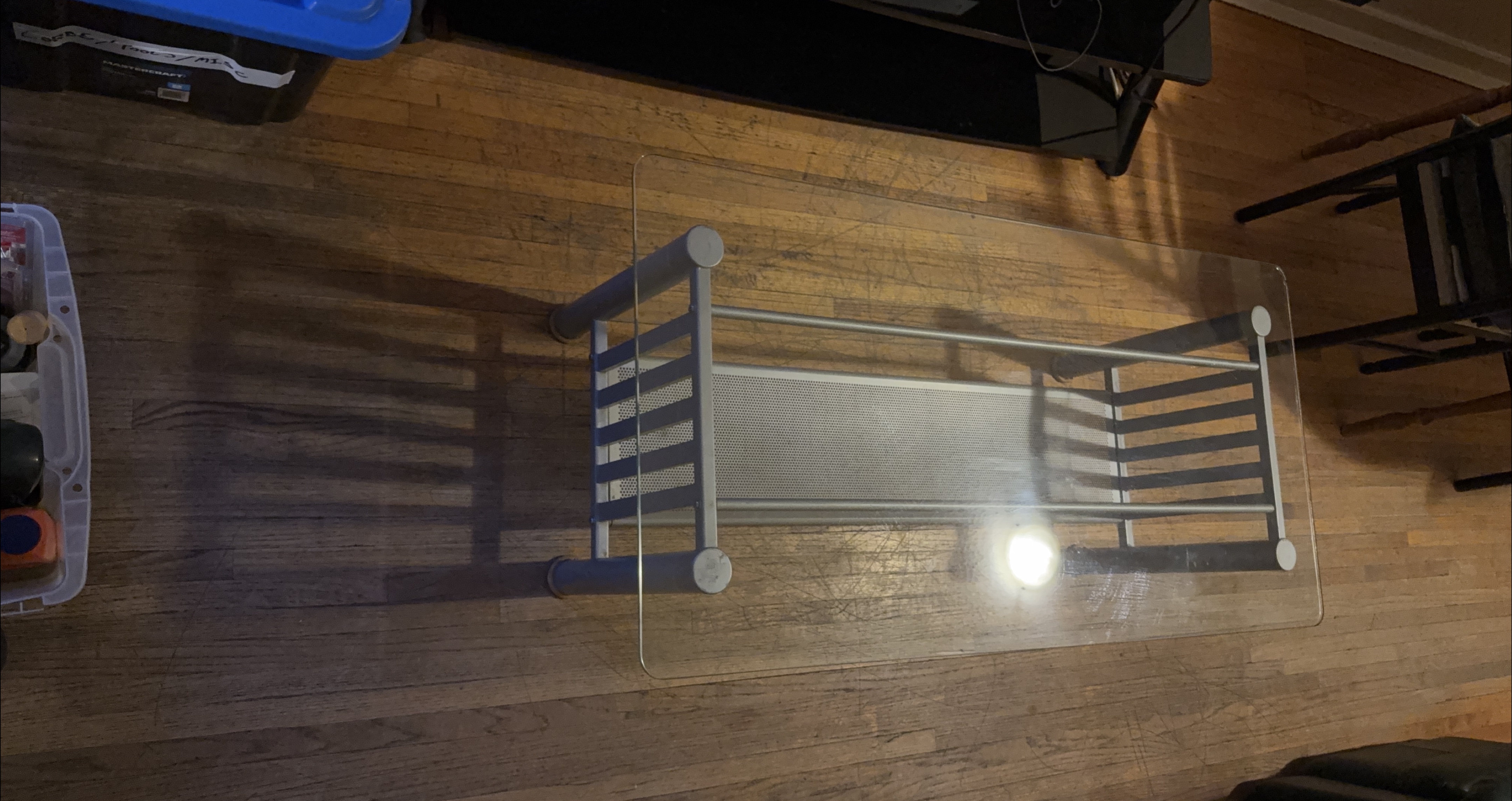 Glass Coffee Table with Metal Frame thumbnail