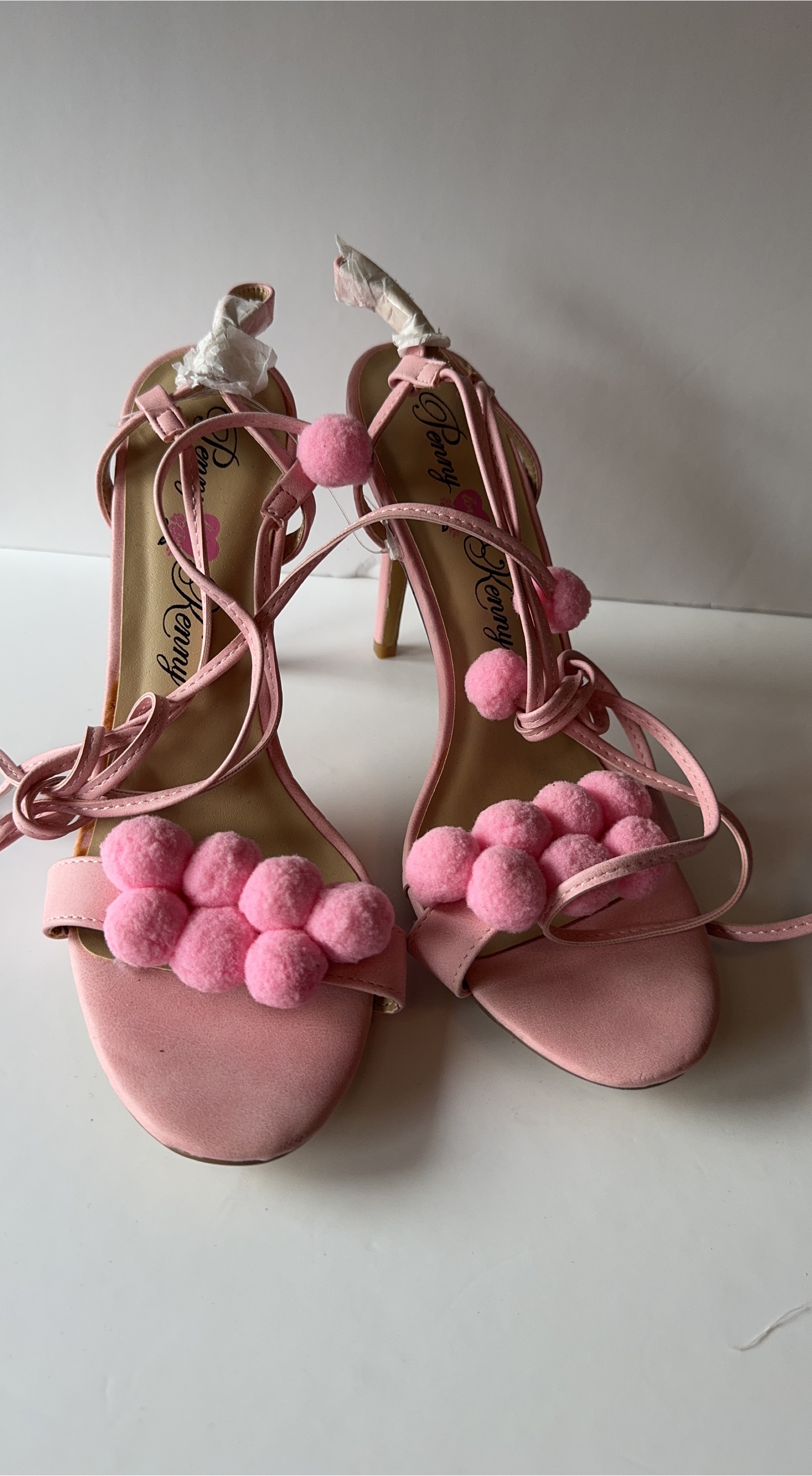 Penny Kenny Pink Pom Pom Heels thumbnail