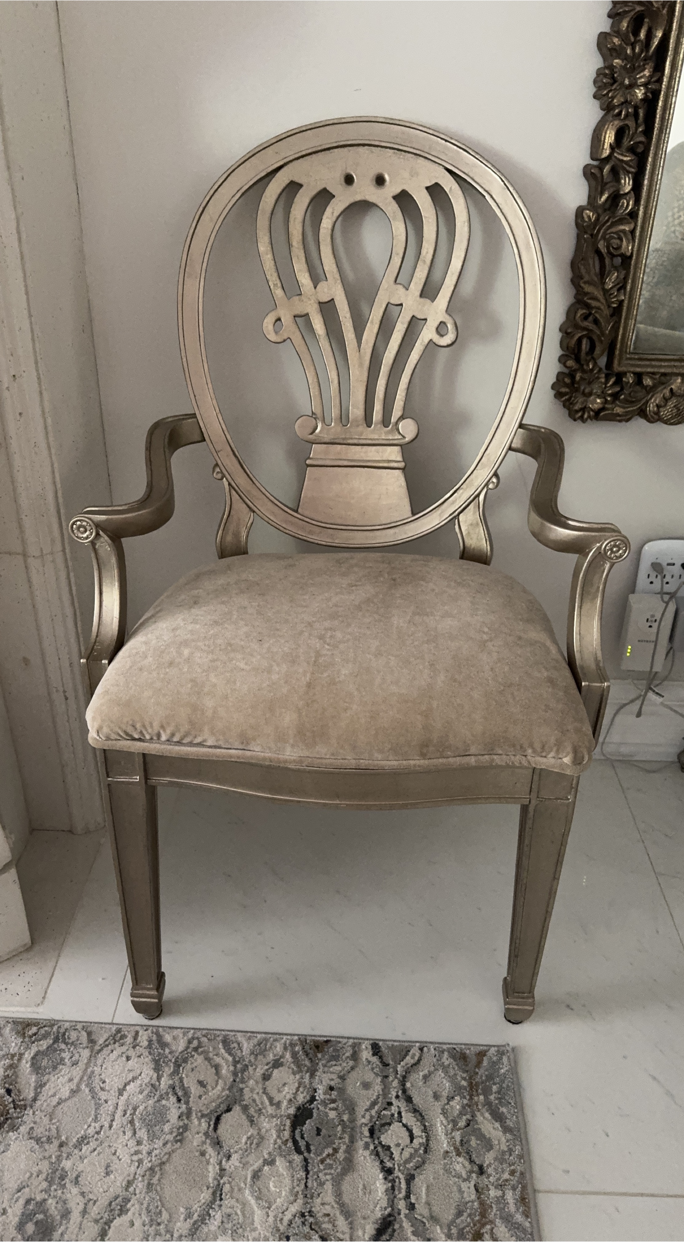 Gold Armchair with Upholstered seat each