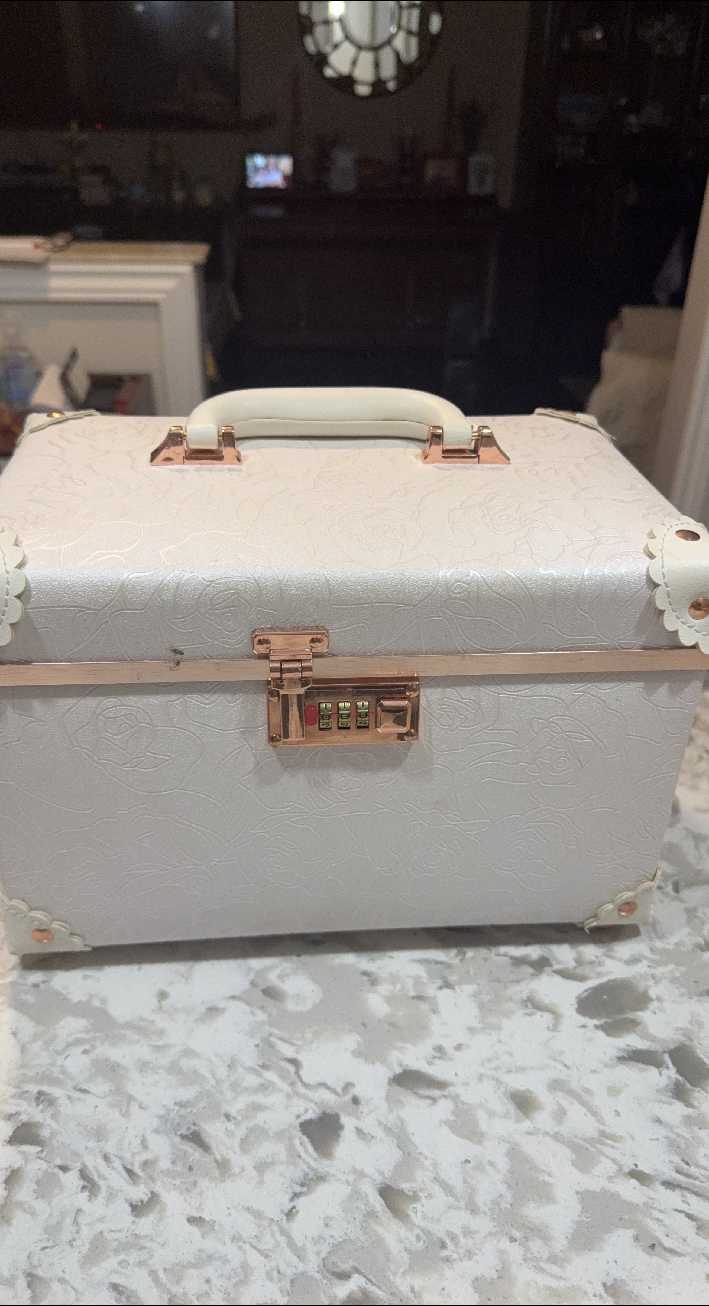 White Vanity Case with Rose Gold Accents thumbnail