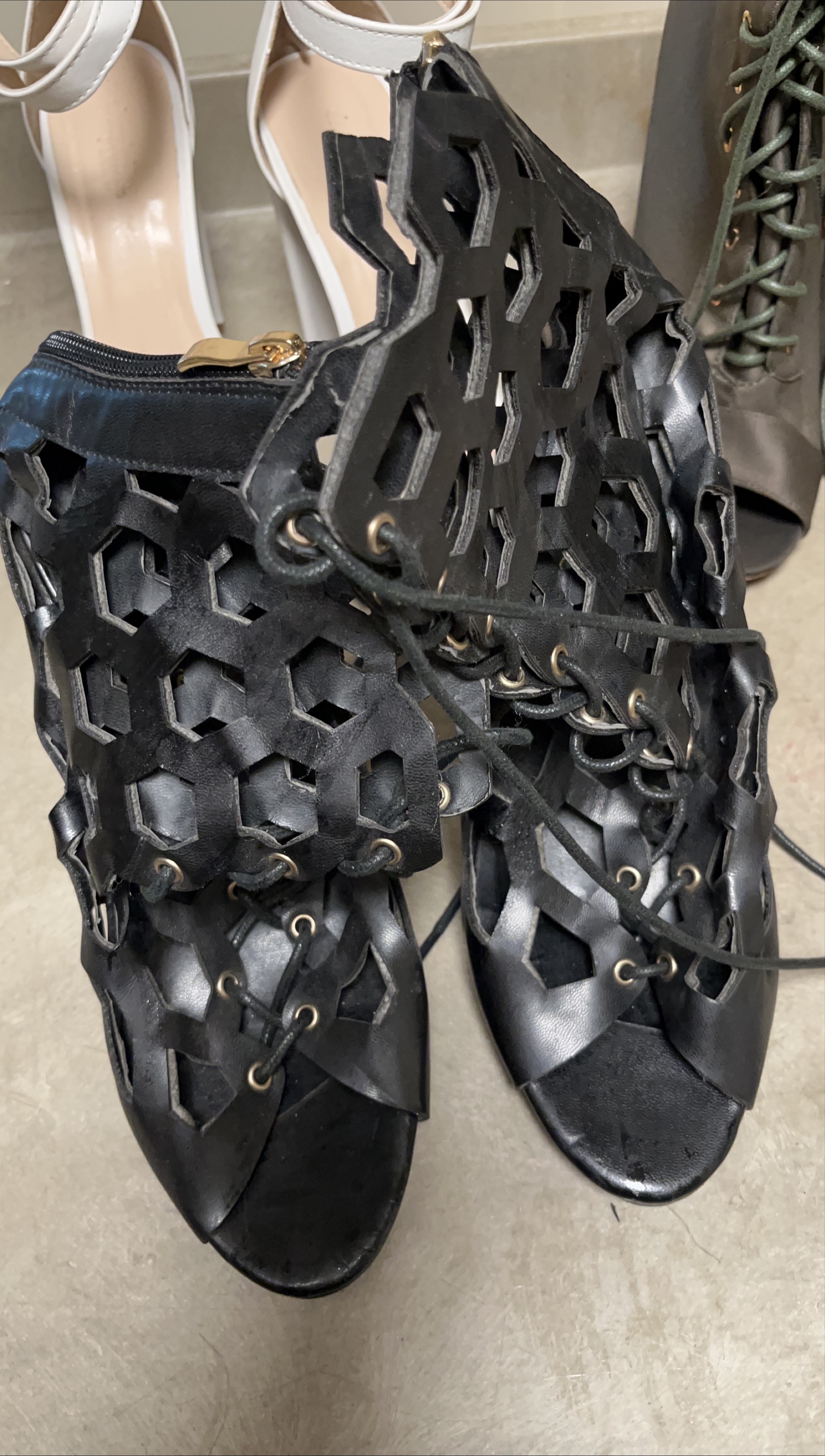 Black Lace-Up Heels thumbnail