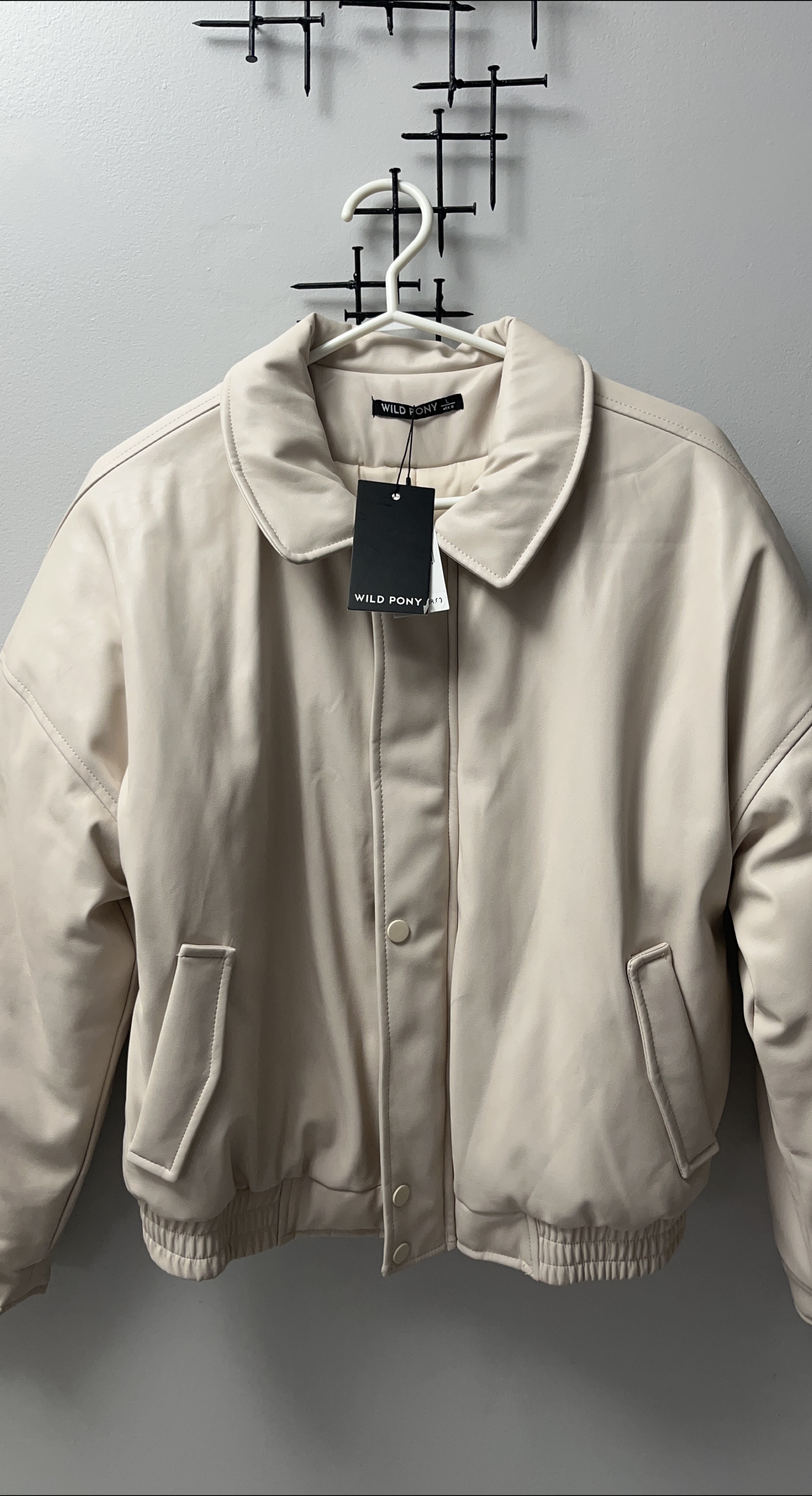 Wild Pony Cream Puffer Jacket - Size L - New thumbnail