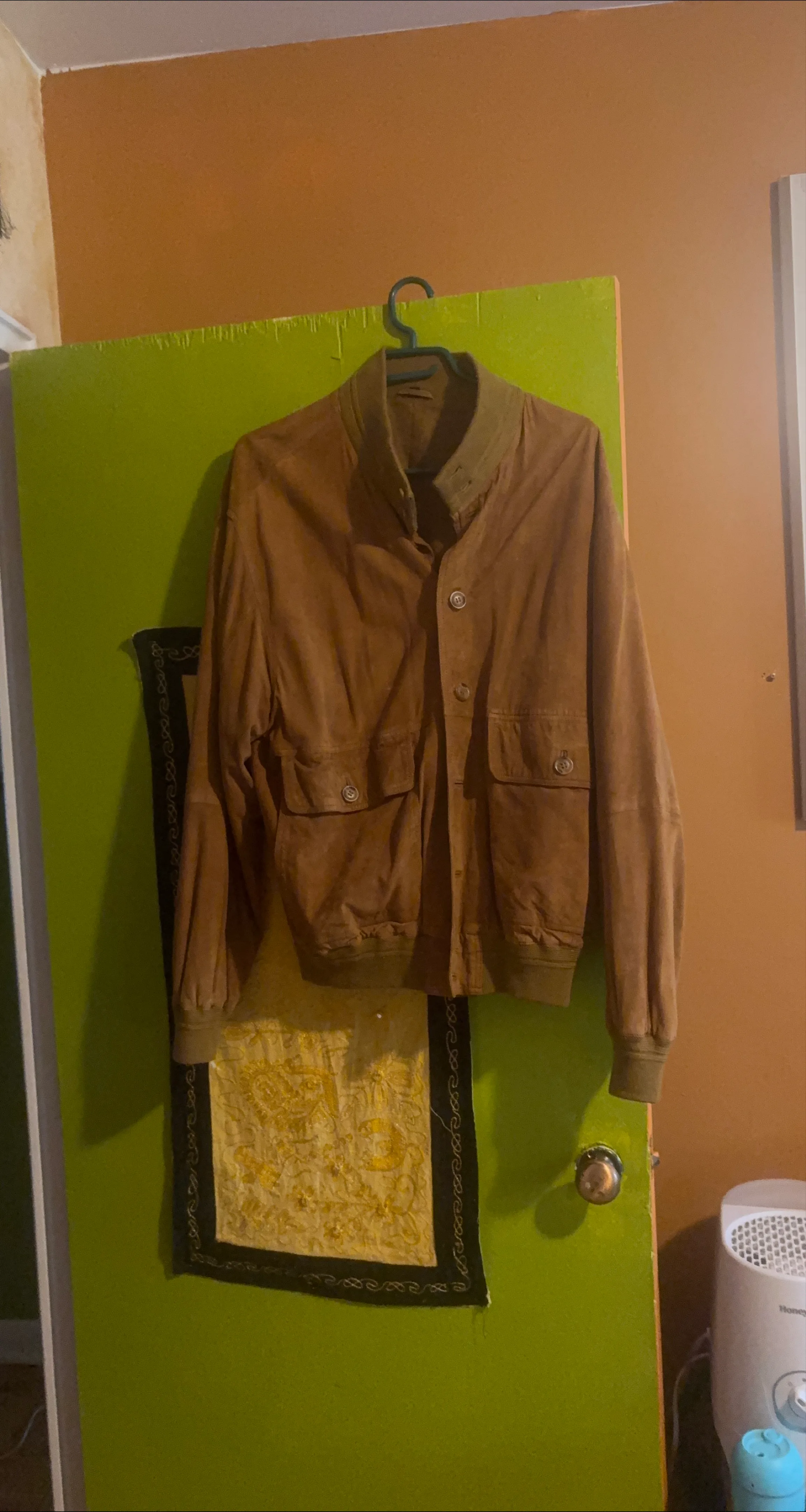 Brown Suede Bomber Jacket