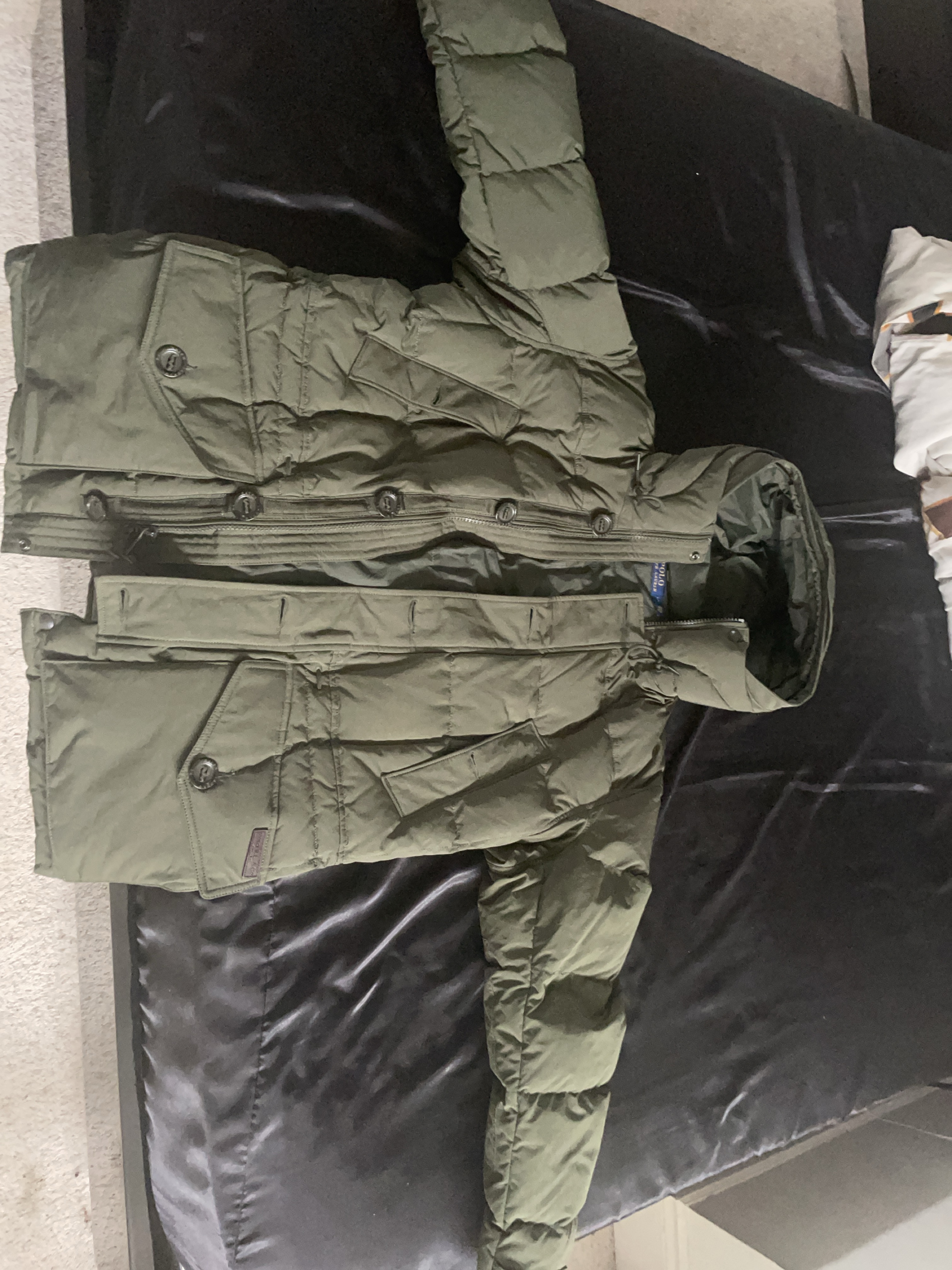 Polo Ralph Lauren Olive Green Puffer Jacket thumbnail