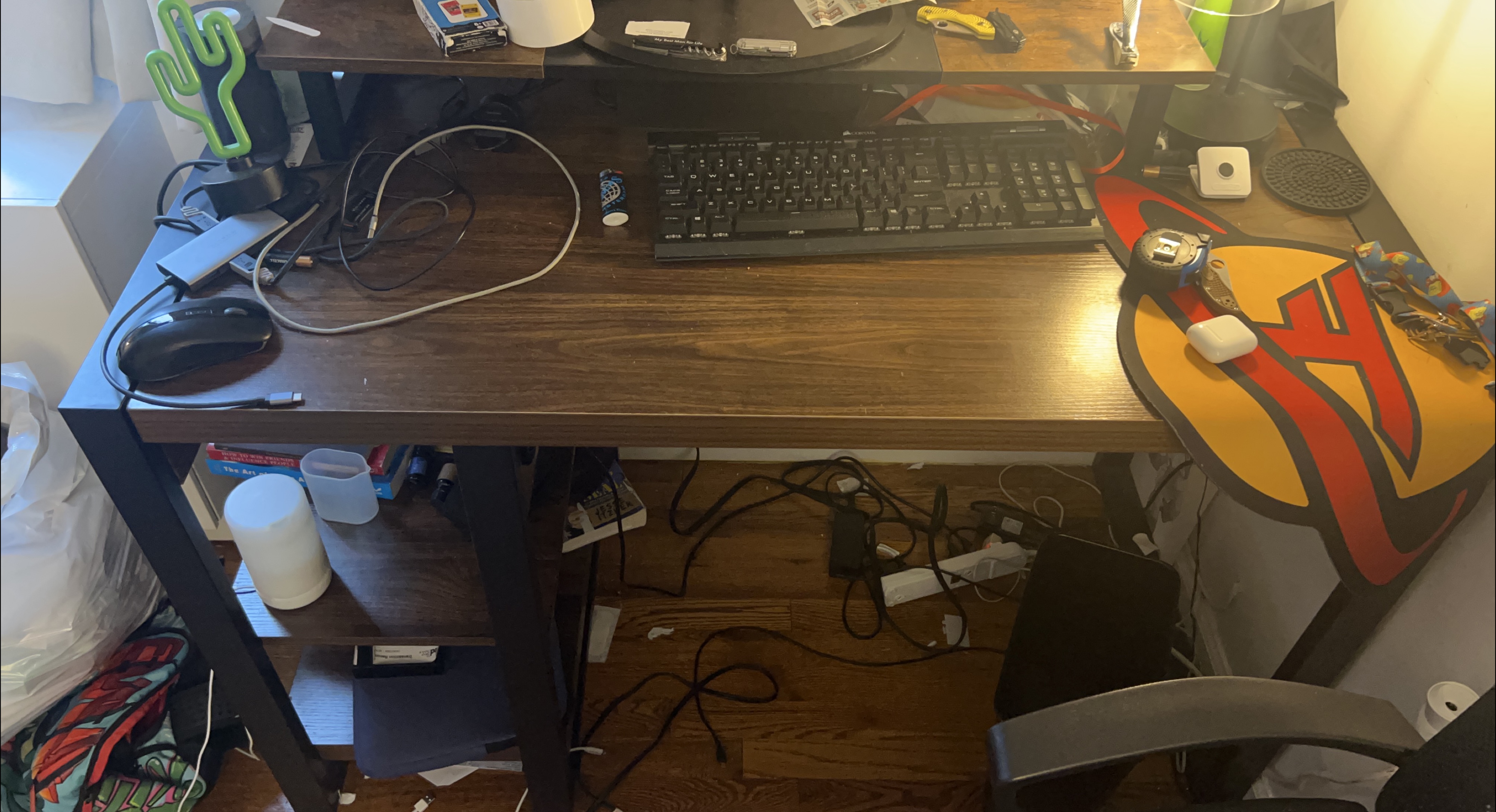 Medal frame, wood desk. thumbnail