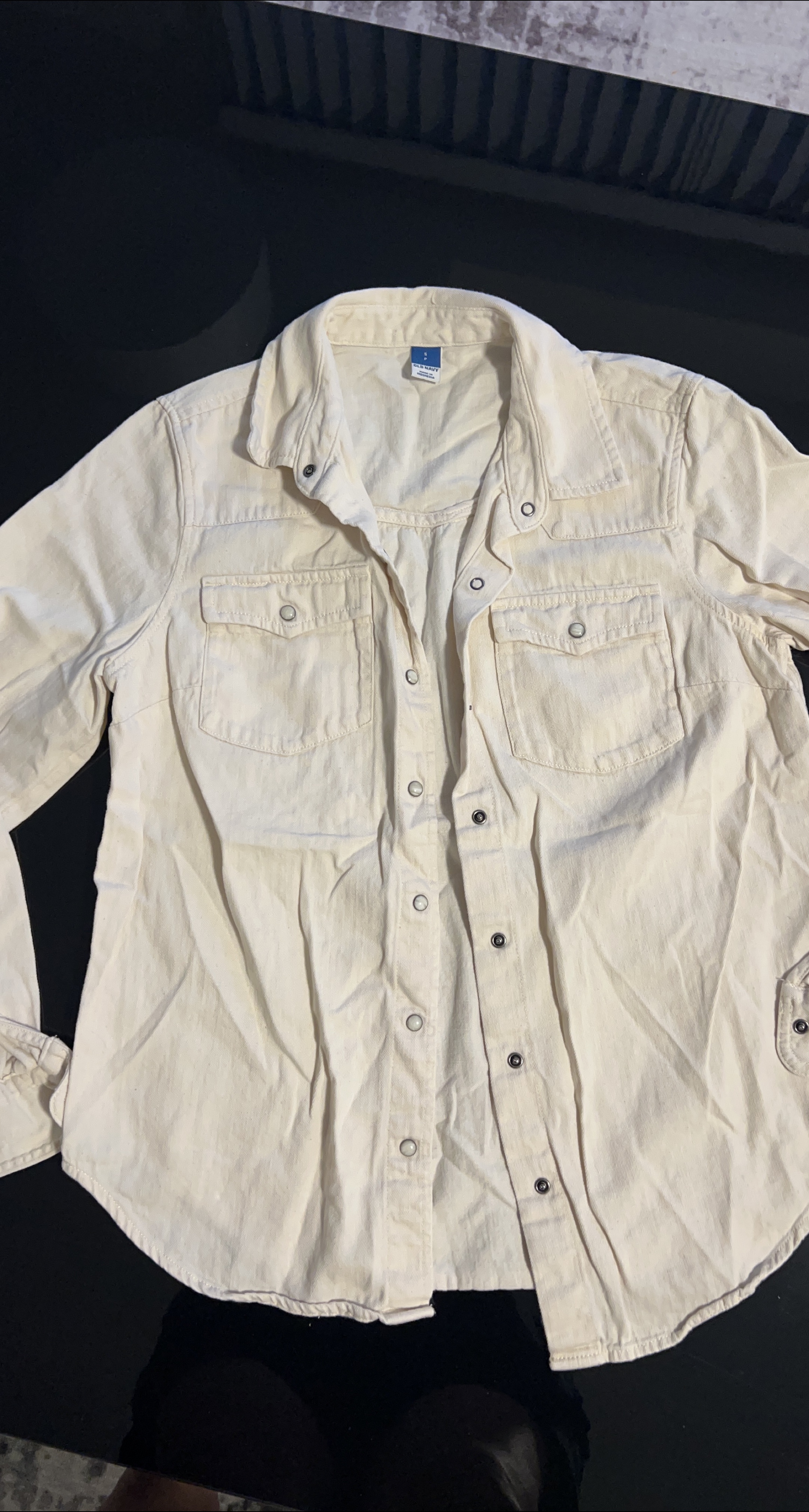 Old Navy Beige Western Shirt - Size S thumbnail